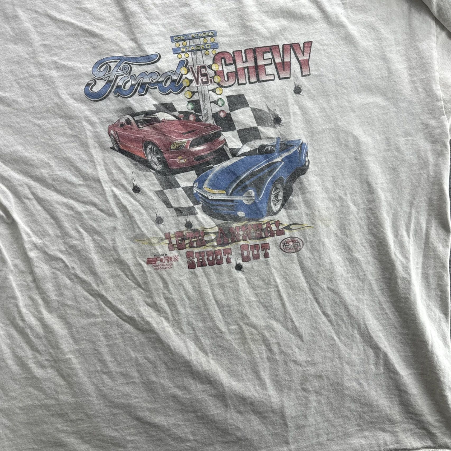 Hanes VINTAGE Ford vs Chevy T-Shirt Mens Large Cars Racing Automotive 2000s Drag Racing Size US L / EU 52-54 / 3 - 5 Thumbnail