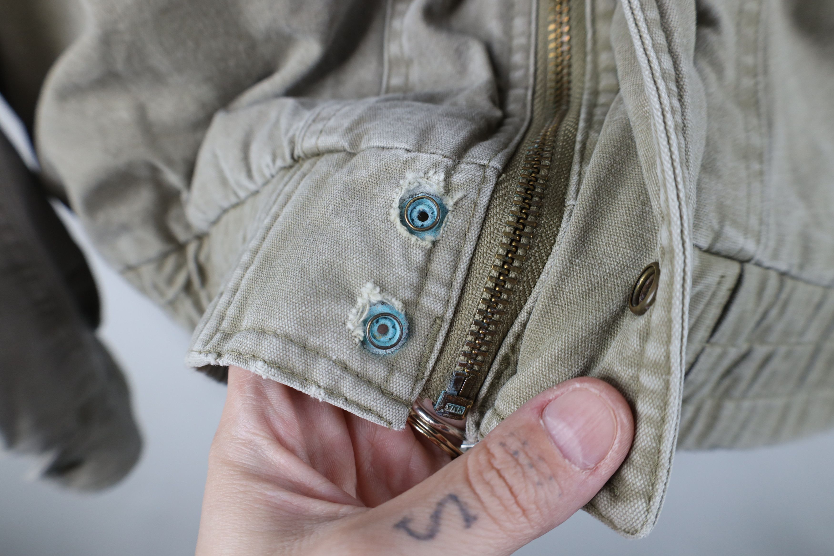 Vintage Vintage 90s Streetwear Pile Fleece Lined Stonewash Jacket Size US XL / EU 56 / 4 - 5 Thumbnail