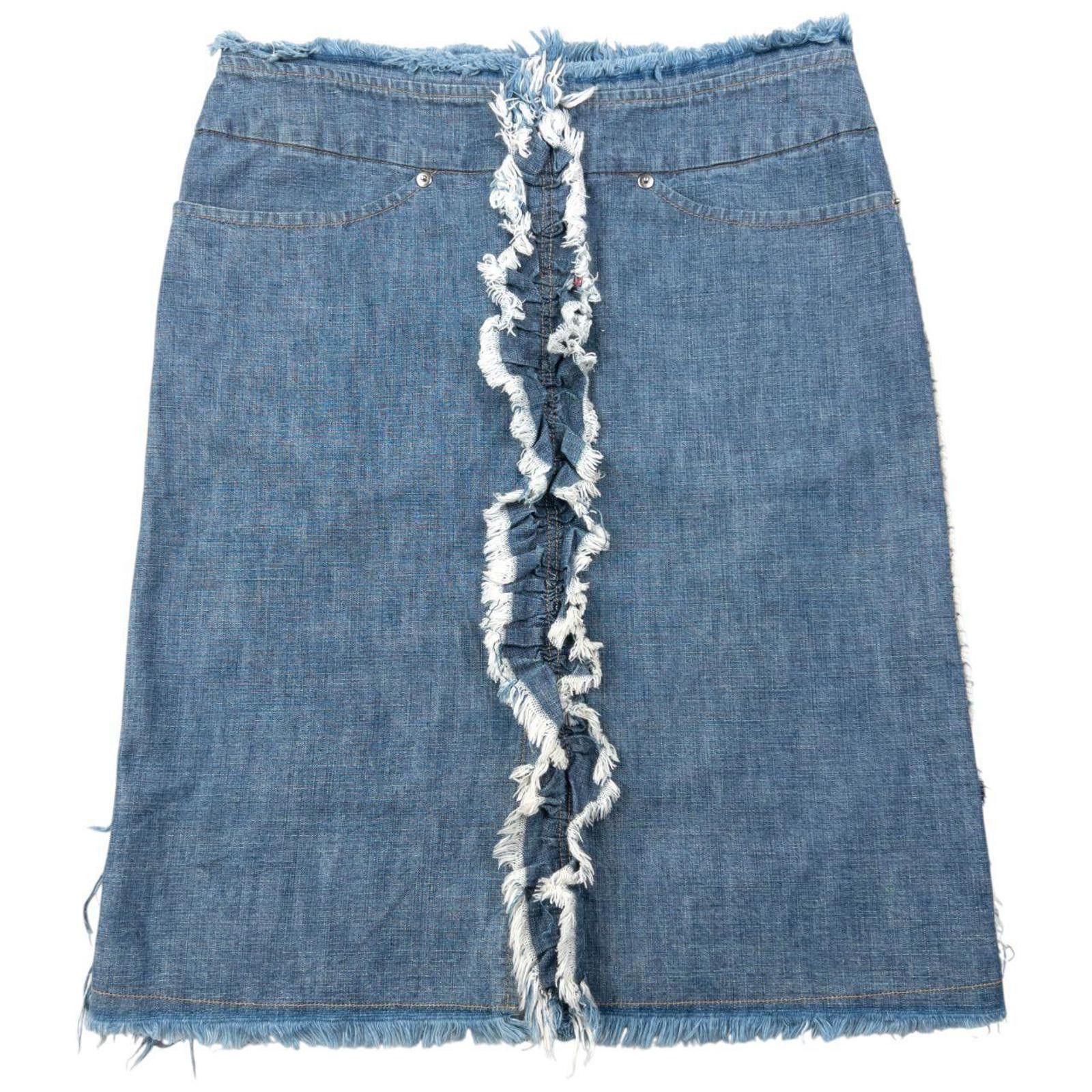 Zucca Vintage Zucca By Issey Miyake Denim Ruffle Skirt Size W29 Size 30" / US 8 / IT 44 - 1 Thumbnail
