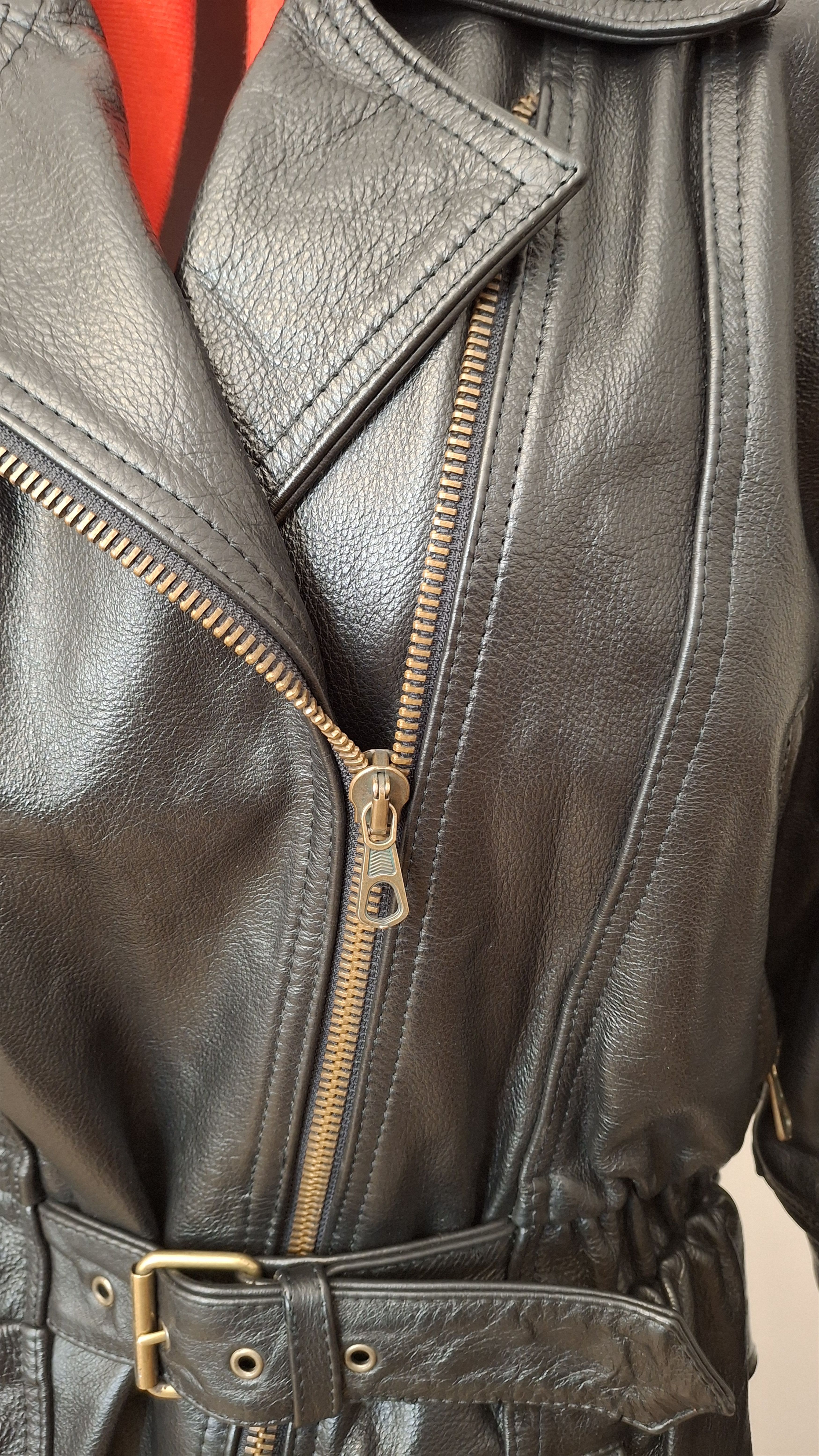 Vintage Vintage Black Leather Moto Jacket Size M / US 6-8 / IT 42-44 - 3 Thumbnail