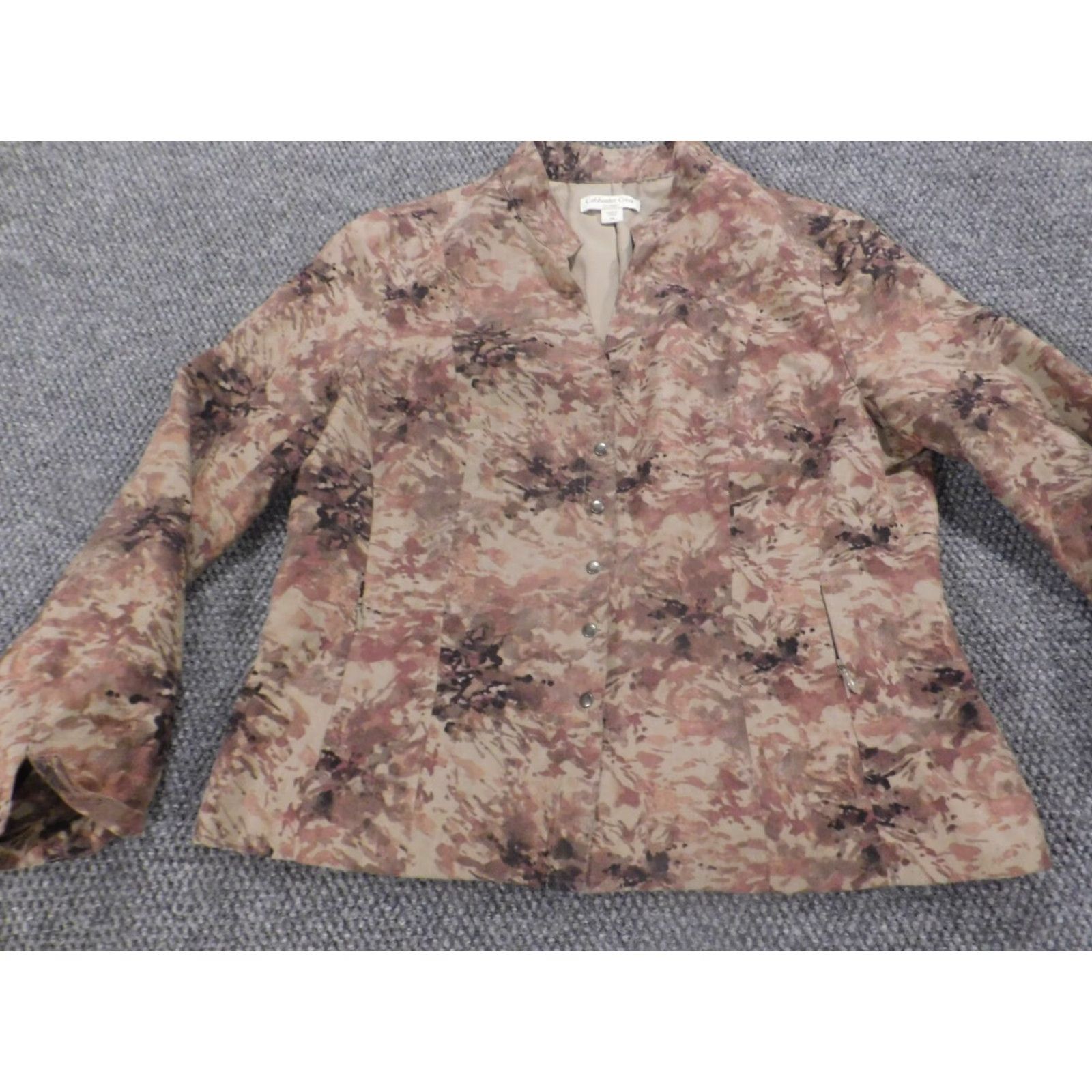 Coldwater Creek Coldwater Creek Jacket Womens 14 Pink Floral Snap Lined Cotton Denim Winter Basic Jacket Size XL / US 12-14 / IT 48-50 - 2 Thumbnail