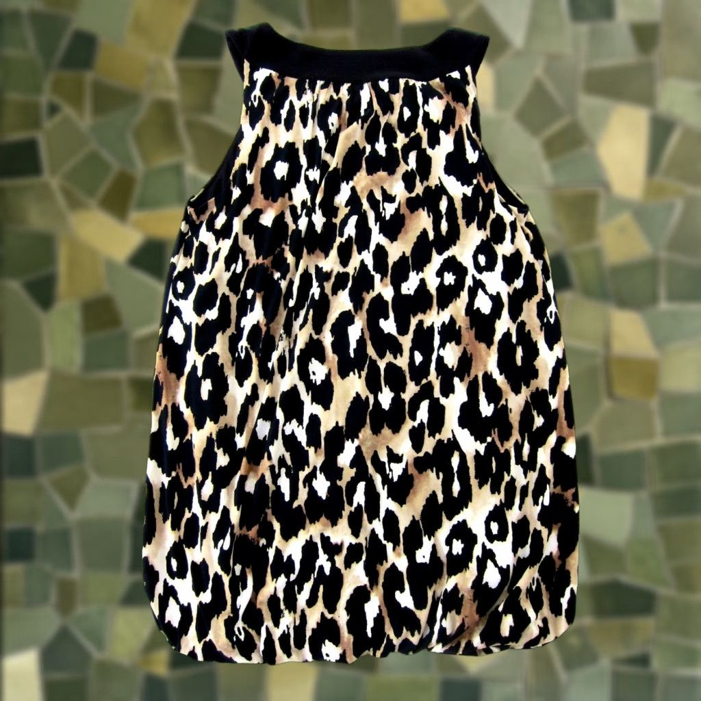 Vintage VINTAGE Style & Co. Black Brown Leopard Cheetah Stretch Beaded Tank Tunic Dress Medium Size M / US 6-8 / IT 42-44 - 1 Thumbnail