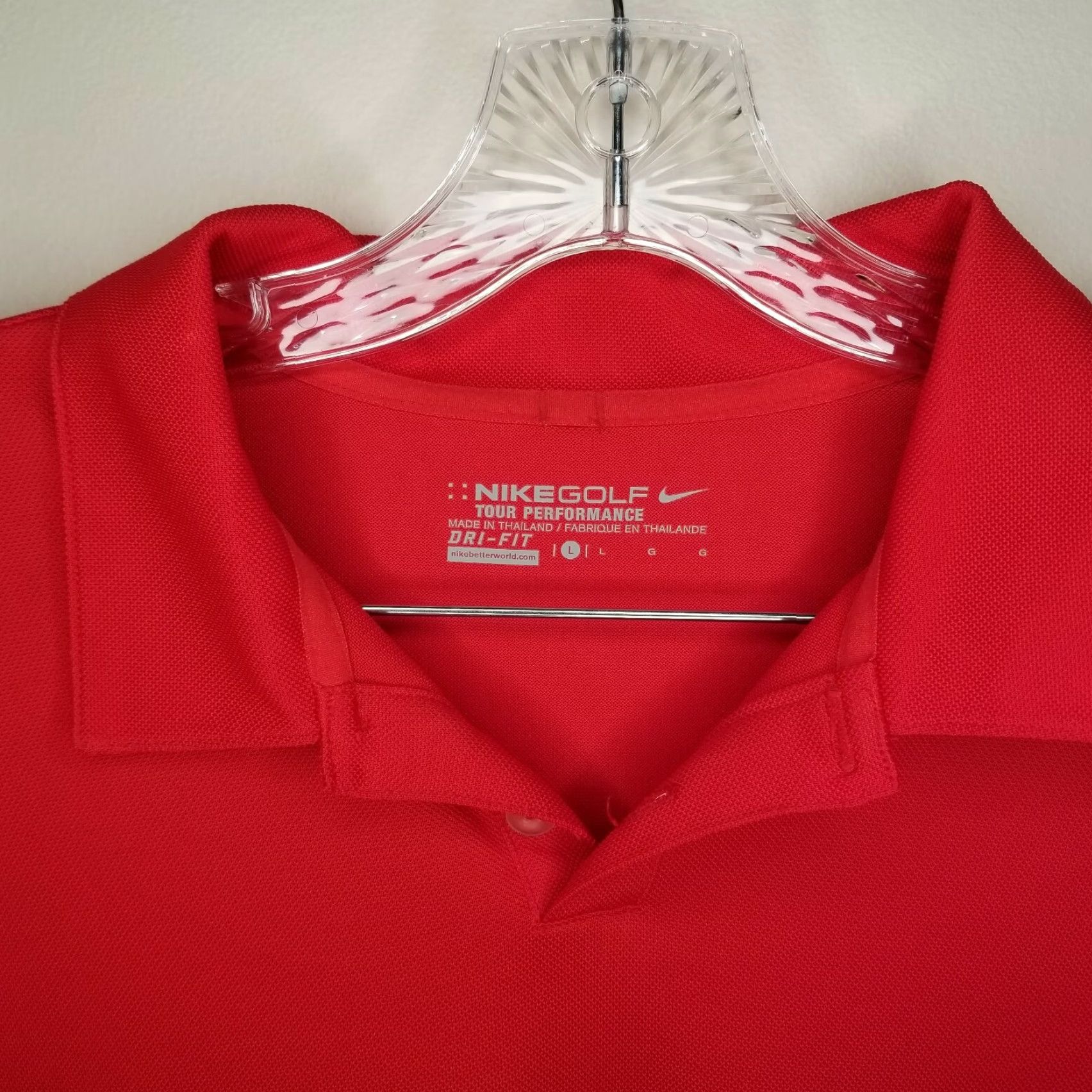 Nike Nike Golf Dri-Fit Polo Shirt Gray Red Short Sleeve Adult Large Performance Golf Mens Size US L / EU 52-54 / 3 - 3 Thumbnail