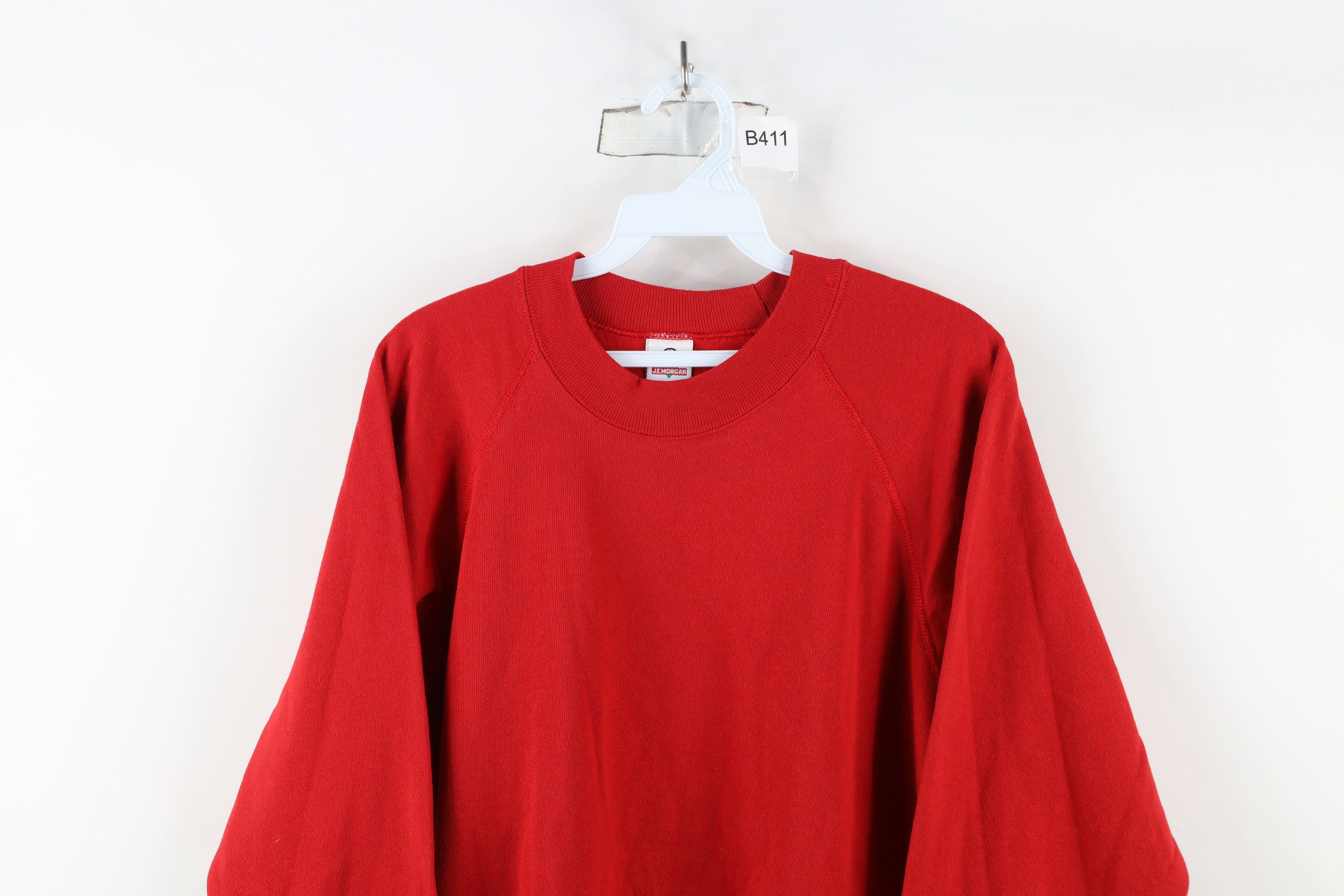 Vintage Vintage 90s Streetwear Blank Crewneck Sweatshirt Red USA Size US L / EU 52-54 / 3 - 2 Thumbnail