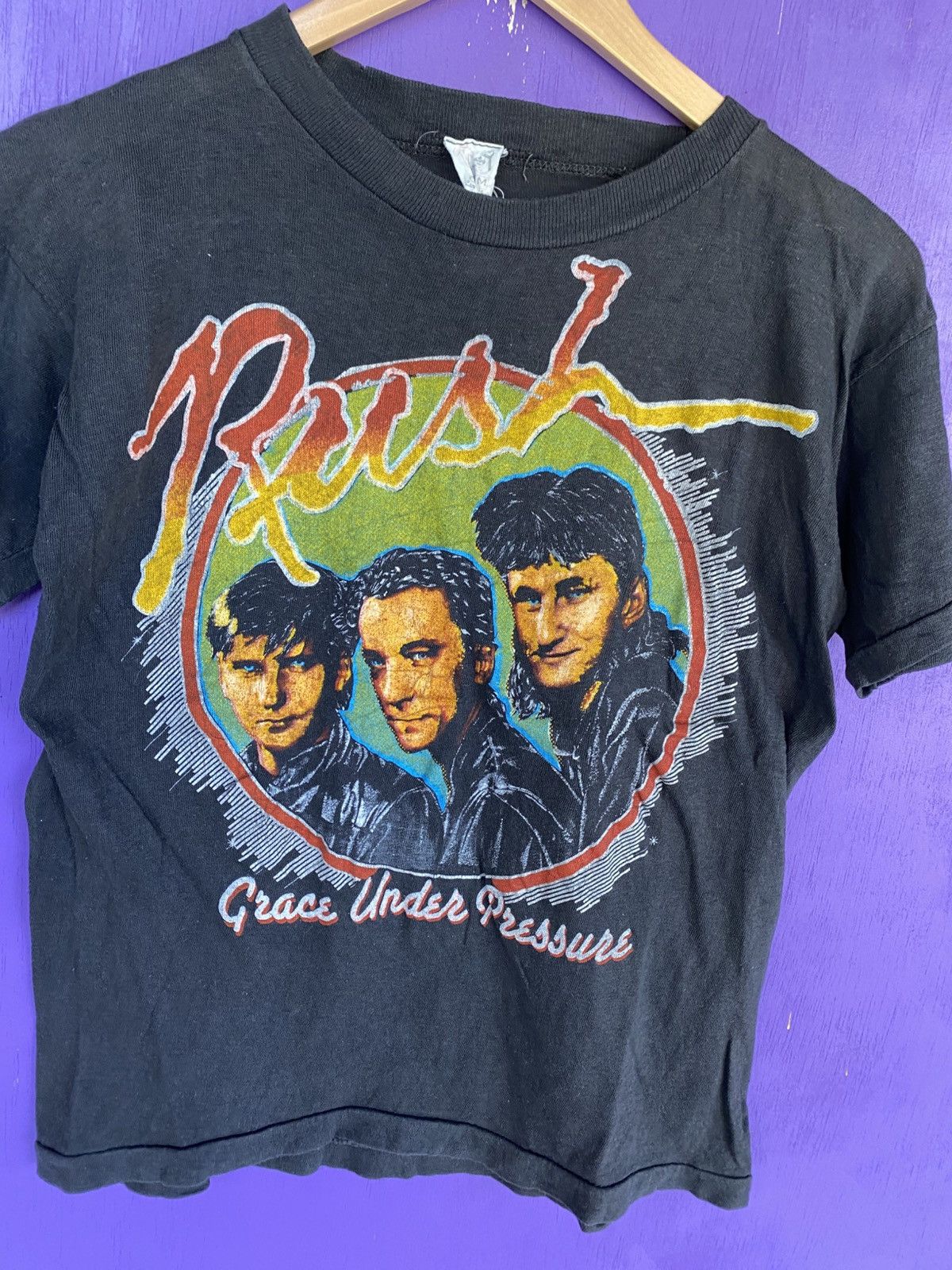 Band Tees Vintage 80s Rush grace under pressure tour tee Size US M / EU 48-50 / 2 - 3 Thumbnail