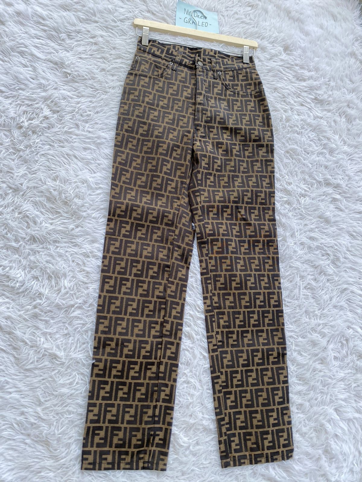 Fendi Vintage Fendi Zucca Monogram Pants FF Logo Size US 26 / EU 42 - 2 Thumbnail