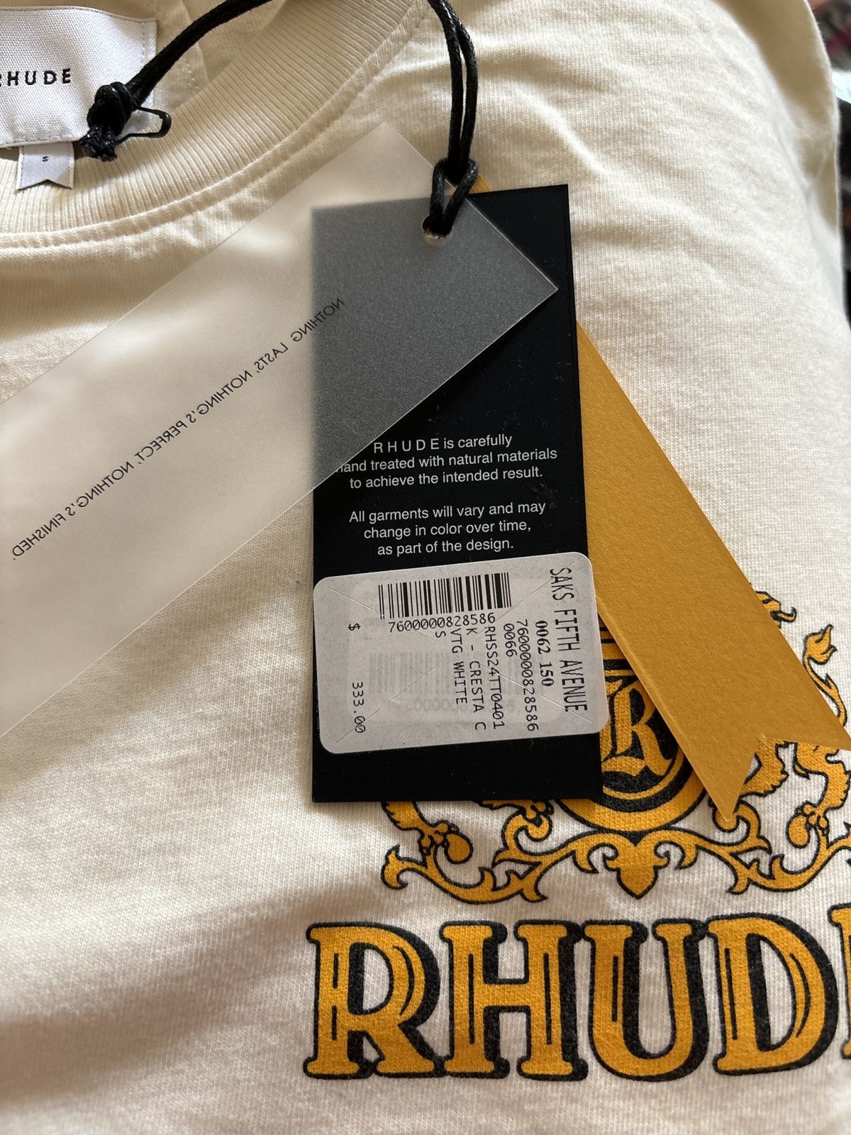 Rhude Rhude Vintage White Premium Cigars Tee - Size S Size US S / EU 44-46 / 1 - 5 Thumbnail