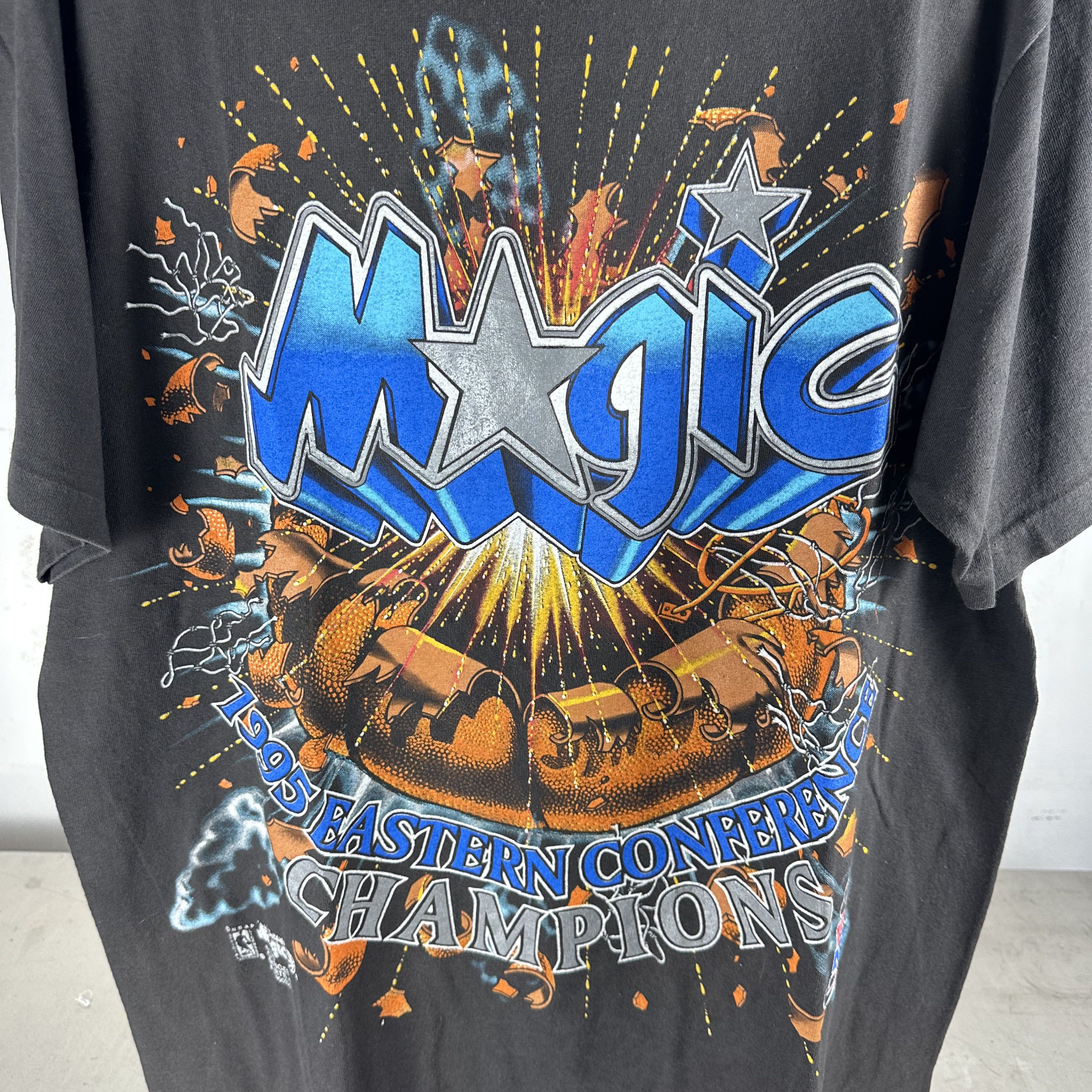 Vintage 1995 Orlando Magic NBA Conference Champions Explosion Tee Size US XL / EU 56 / 4 - 2 Thumbnail