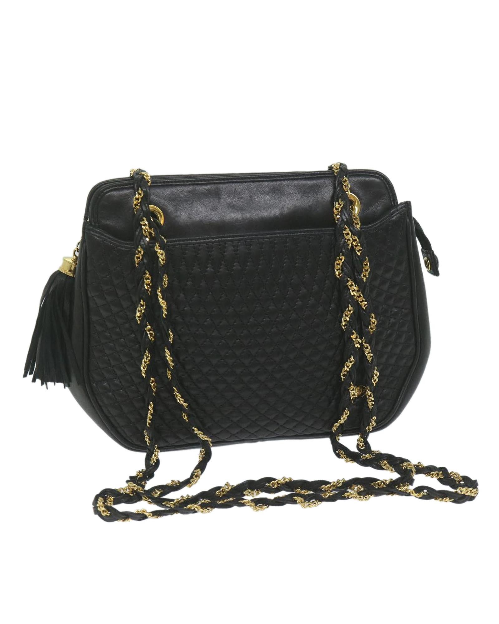 image of Bally Black Leather Shoulder Bag, Women's