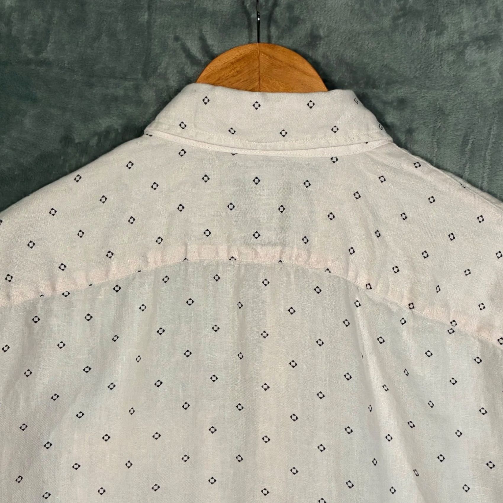 Abercrombie & Fitch Abercrombie & Fitch Linen Geometric Print Button-Down Long Sleeve Shirt Men's L Size US L / EU 52-54 / 3 - 6 Thumbnail