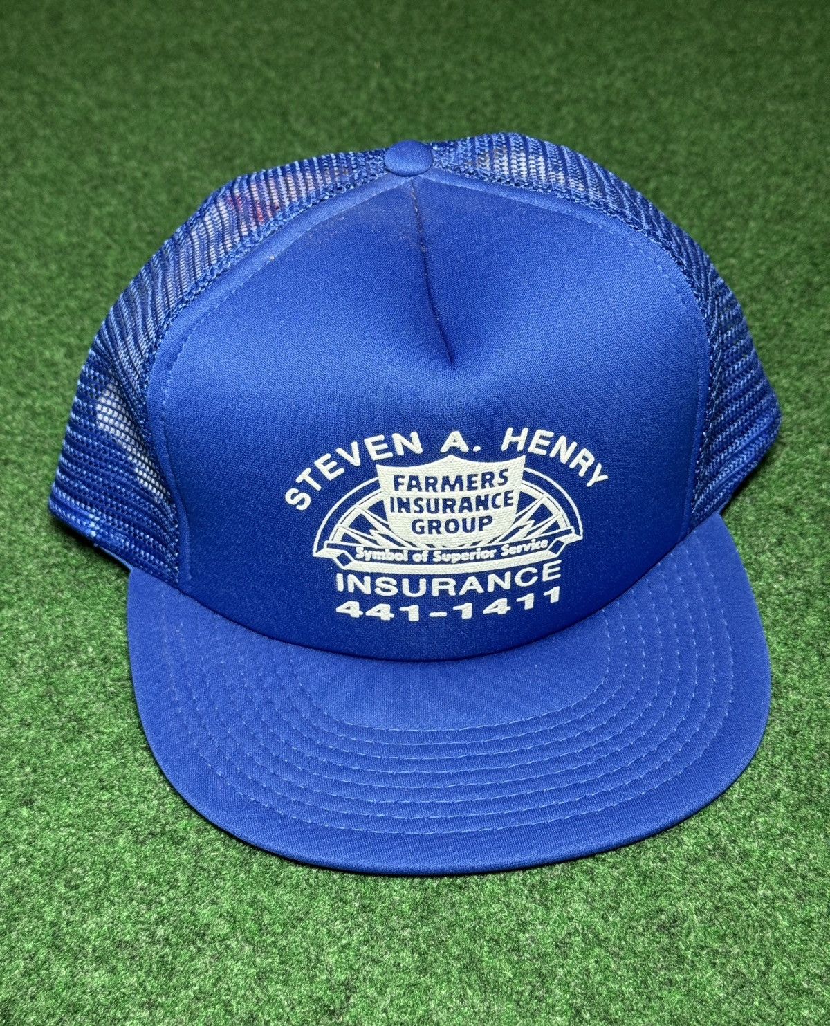 Vintage Farmers Insurance Trucker 80s 90s Snapback Steven Henry Hat Size ONE SIZE - 1 Thumbnail