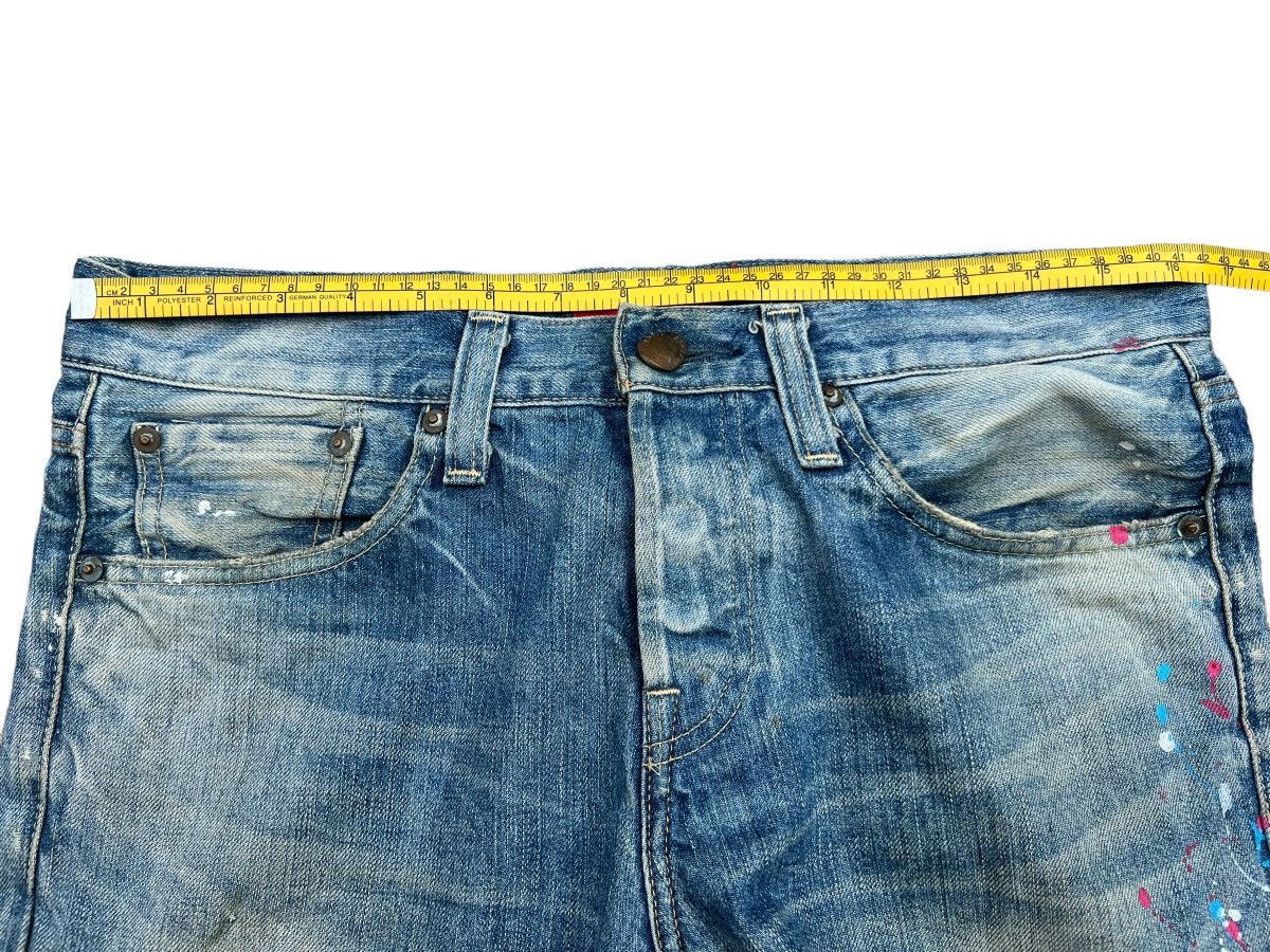 Japanese Brand Vintage Red Card Japan Faded Distressed Slim Fit Jeans 33x33 Size US 33 - 9 Thumbnail