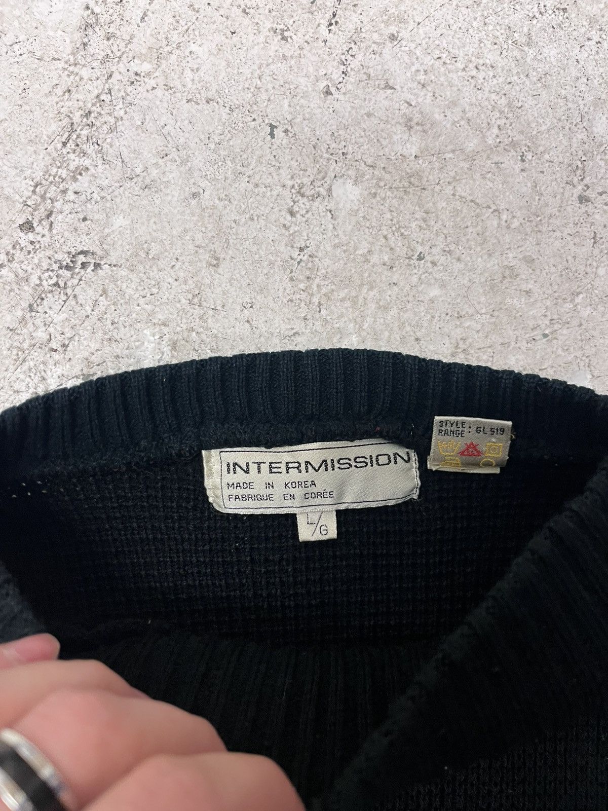 Vintage Vintage black patterned knit sweater Size US L / EU 52-54 / 3 - 3 Thumbnail