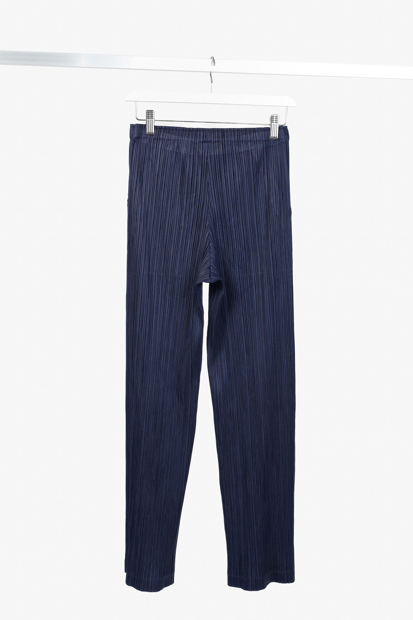 Pleats Please Issey Miyake Pleats Please Issey Miyake Navy Straight-Leg Pants Size 24" / US 00 / IT 34 - 2 Thumbnail