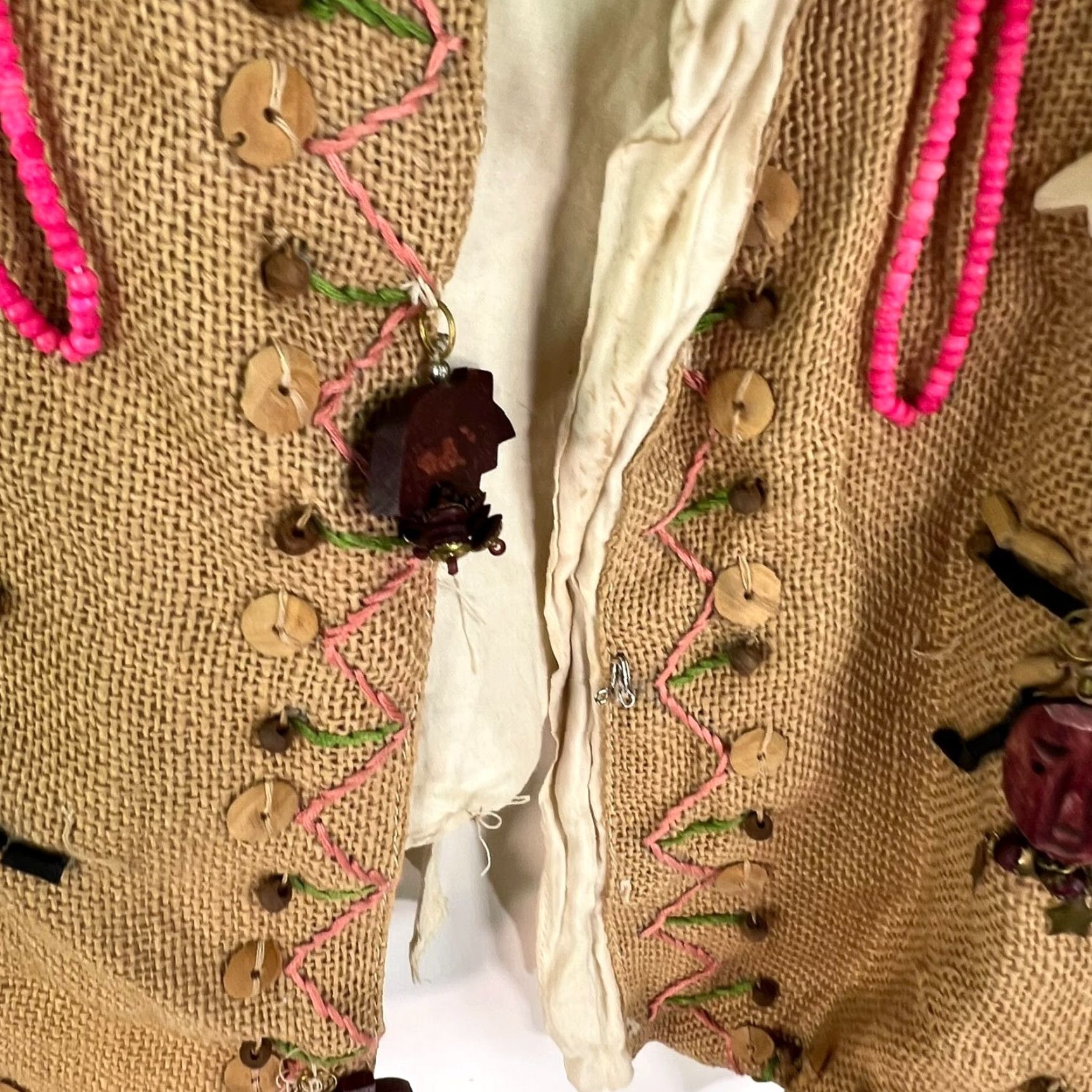 Vintage VINTAGE Jane Ashley Nepal Beaded Embroidered Vest Womens JR Size L Open Beige Size L / US 10 / IT 46 - 4 Thumbnail