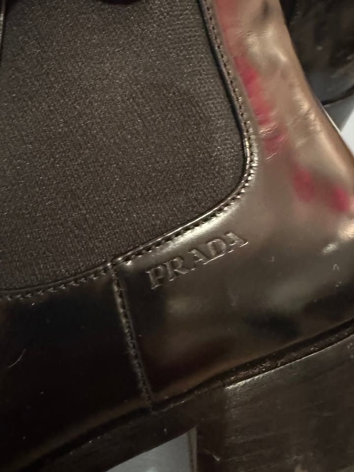 Prada Leather Chelsea Square Toe Ankle Boot Size US 10 / IT 40 - 4 Thumbnail