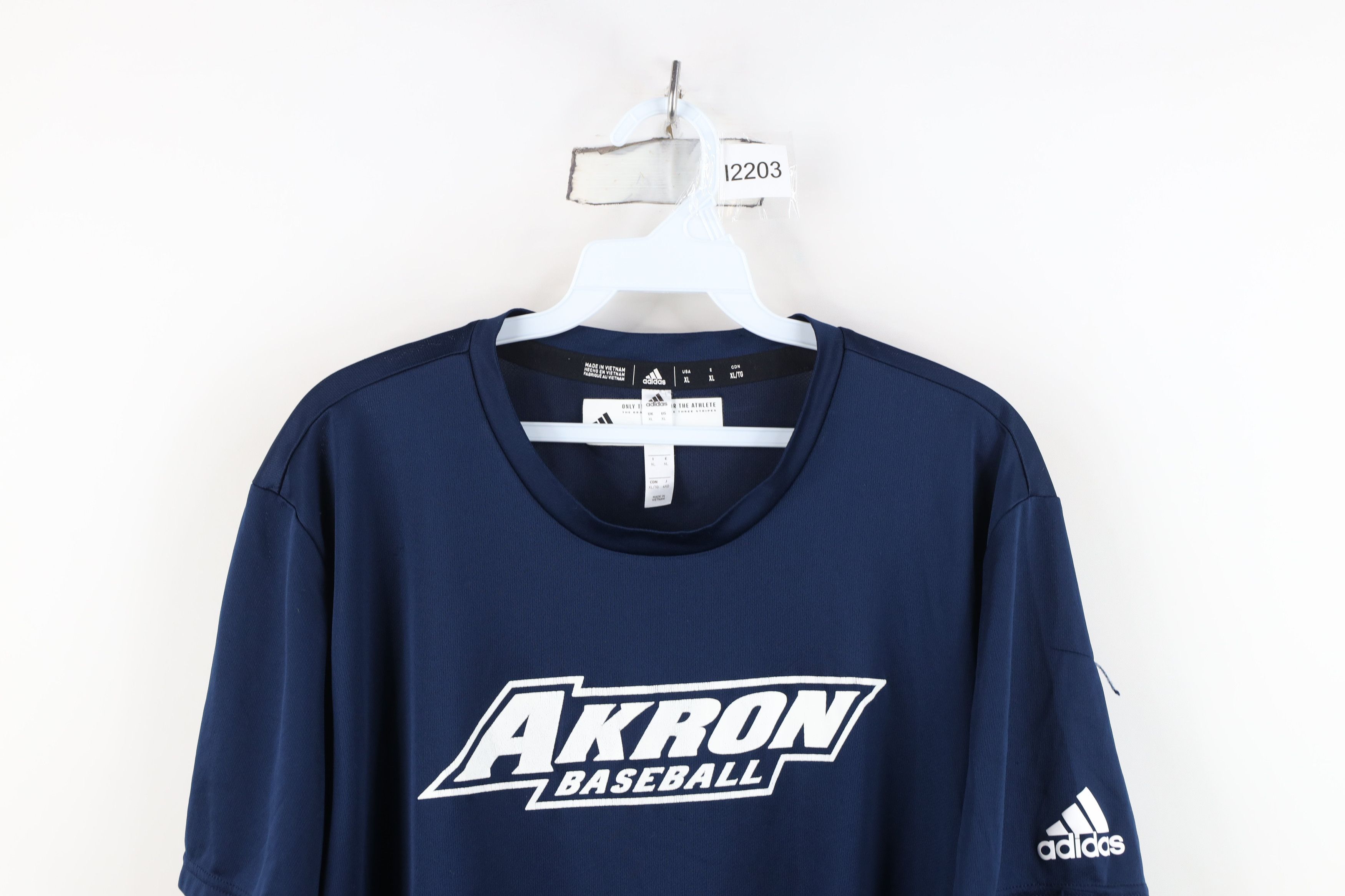 Adidas Adidas University of Akron Baseball Knit T-Shirt Navy Blue Size US XL / EU 56 / 4 - 2 Thumbnail