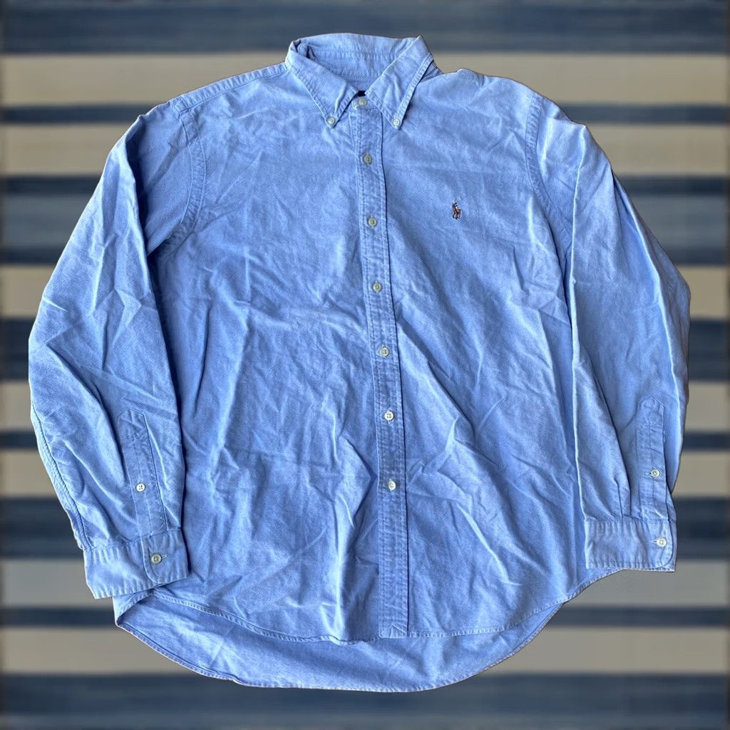 Polo Ralph Lauren VINTAGE Ralph Lauren Denim Button-Up Pony Shirt XL Men Blue 90s Polo Ralph Lauren Blaire Button-Down Long Sleeve Size US XL / EU 56 / 4 - 1 Thumbnail