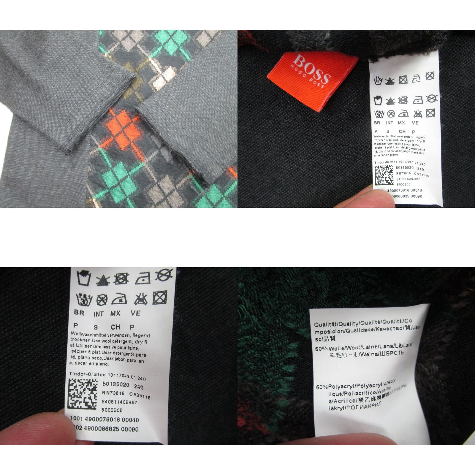 Hugo Boss Hugo Boss Sweater Mens Medium Gray Argyle Long Sleeve Wool Blend Pullover Turkey Size US M / EU 48-50 / 2 - 8 Thumbnail