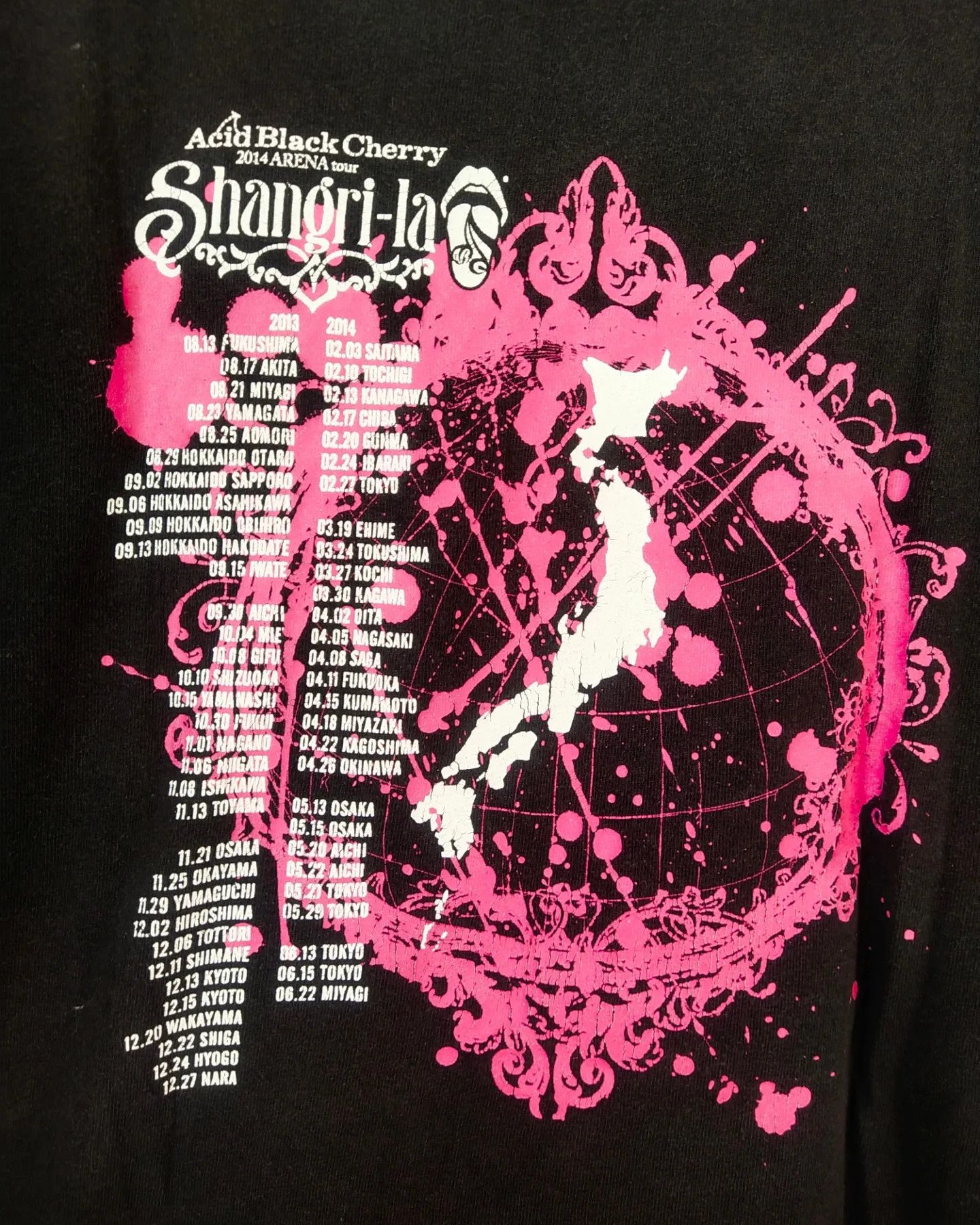 Band Tees Acid Black Cherry Shangri-La 2014 Arena Tour Band Tee Size US M / EU 48-50 / 2 - 4 Thumbnail
