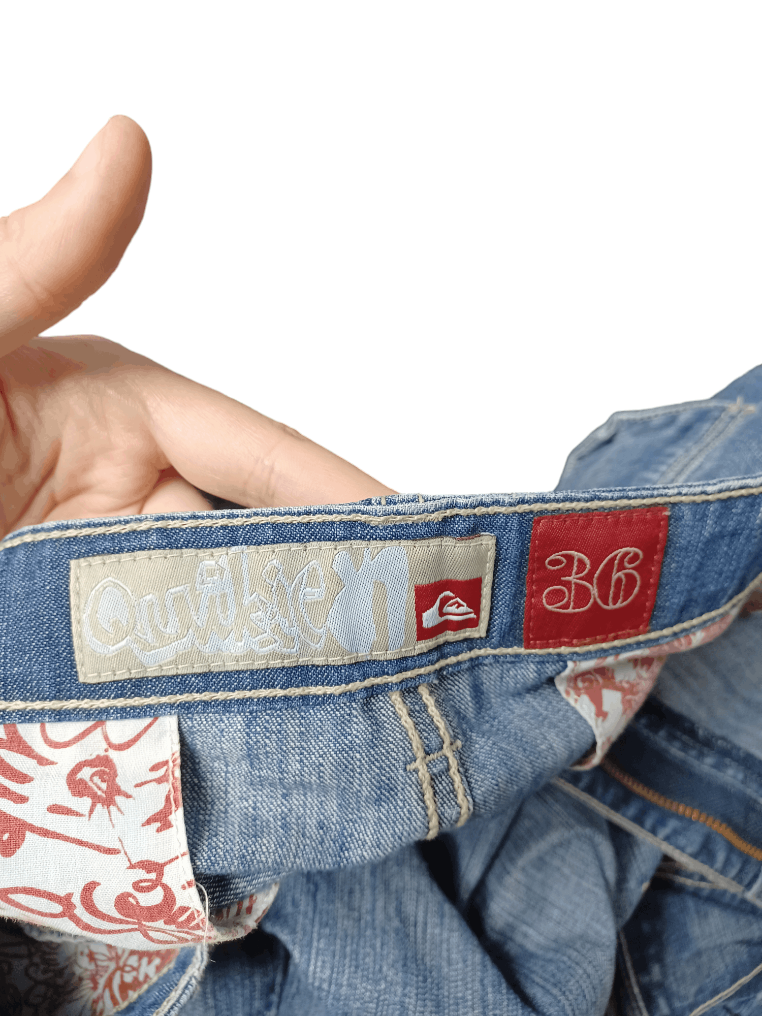 Quiksilver FANTASTIC BAGGY QUIKSILVER SK8 EMBROIDERED LOGO SHORTS JEANS Size US 36 / EU 52 - 4 Thumbnail