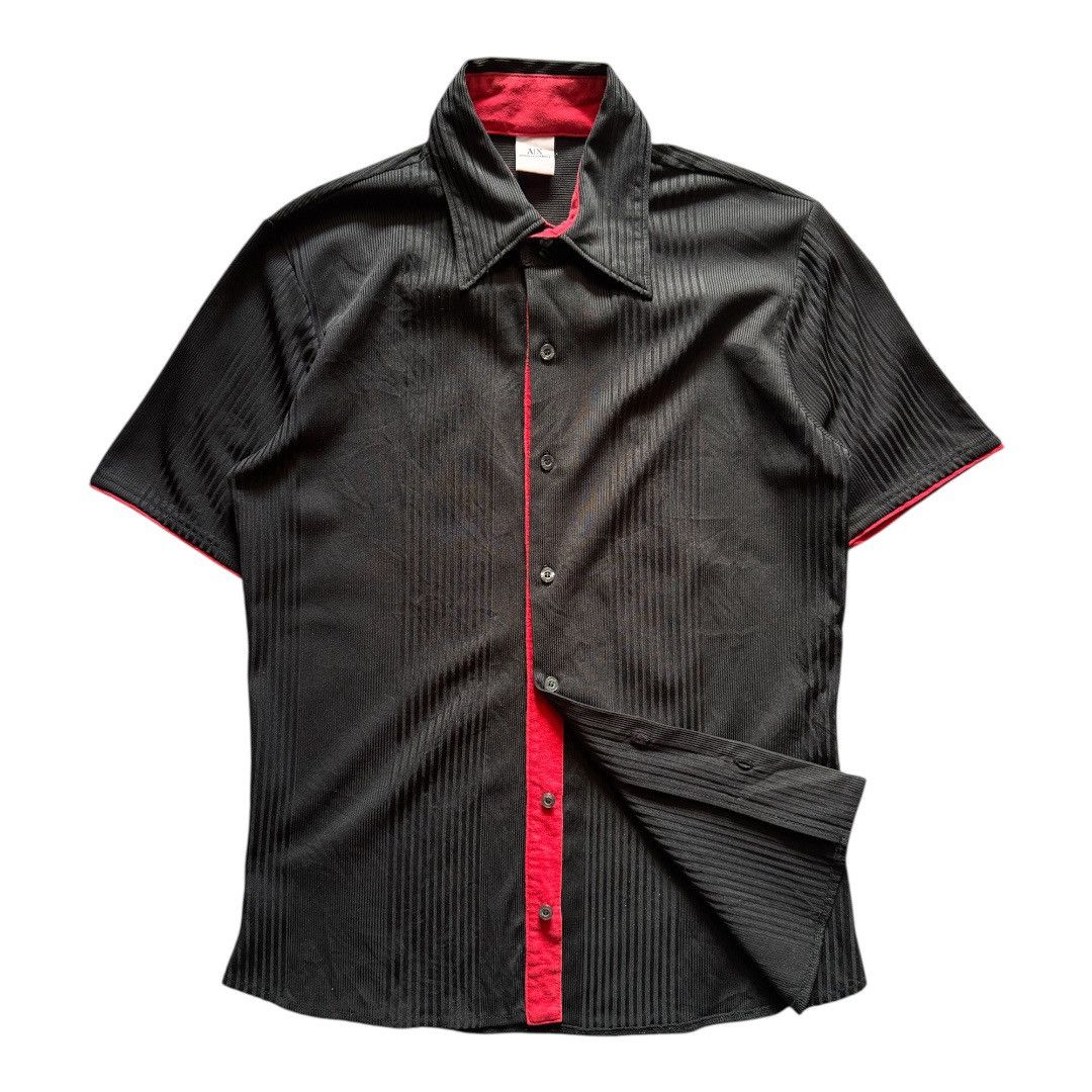 Armani Armani Exchange Dagger Collar Tonal Stripes Shirt Size US M / EU 48-50 / 2 - 2 Thumbnail