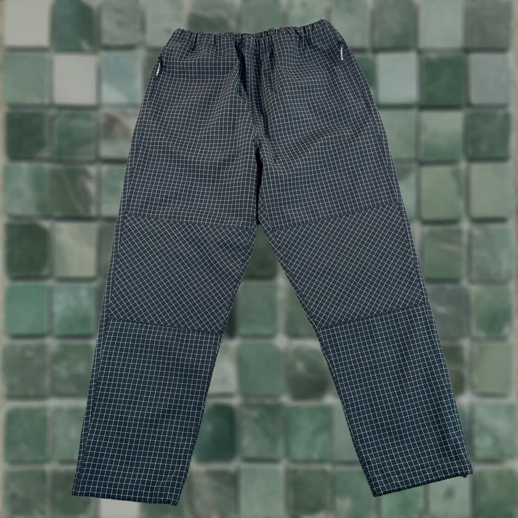 Vintage Stussy Shell Pants Men M Black Check Grid Cinch Waist Hem Zip Pockets New Size US 31 - 1 Thumbnail
