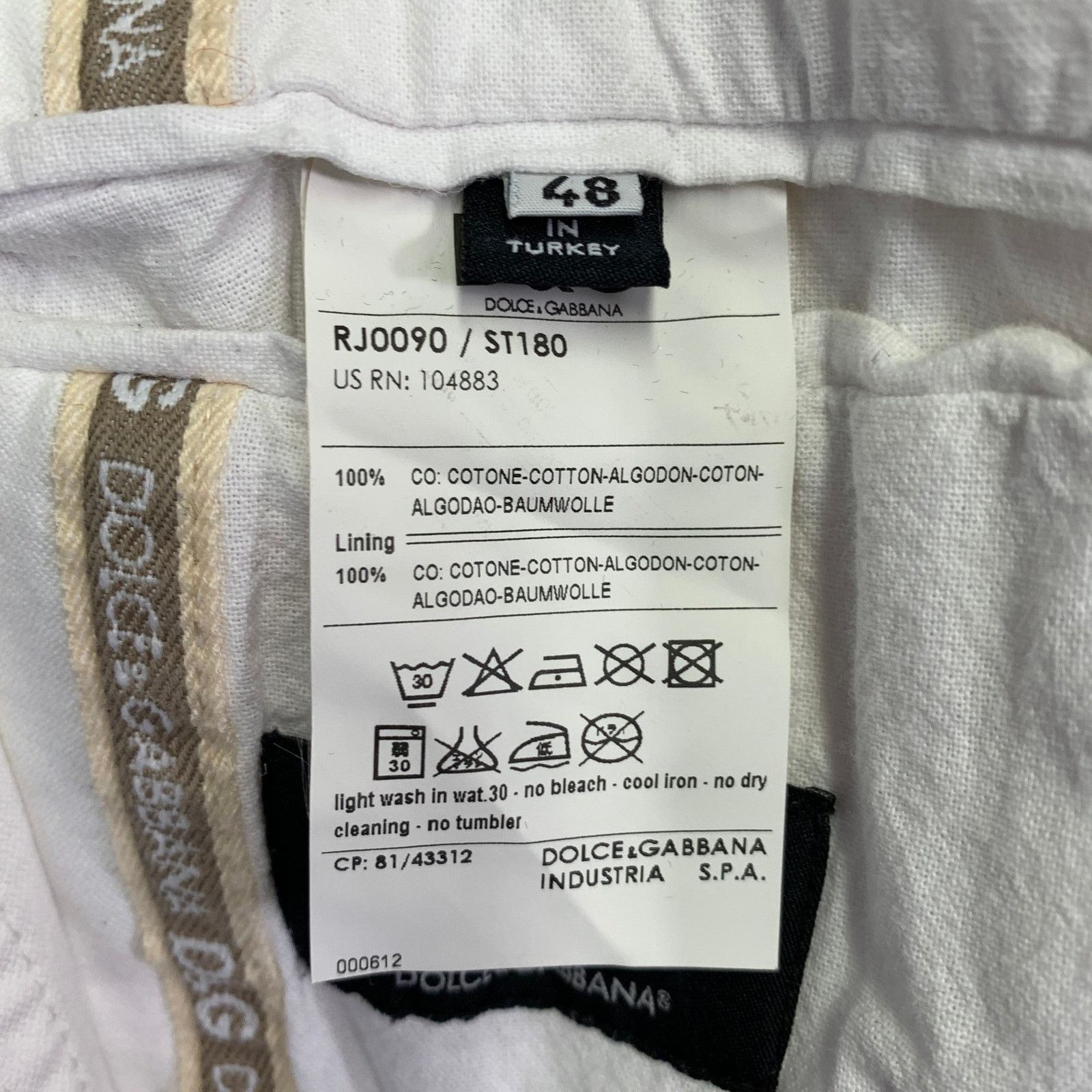 Dolce & Gabbana Size 38 White Cotton Peak Lapel Jacket Size US M / EU 48-50 / 2 - 9 Thumbnail