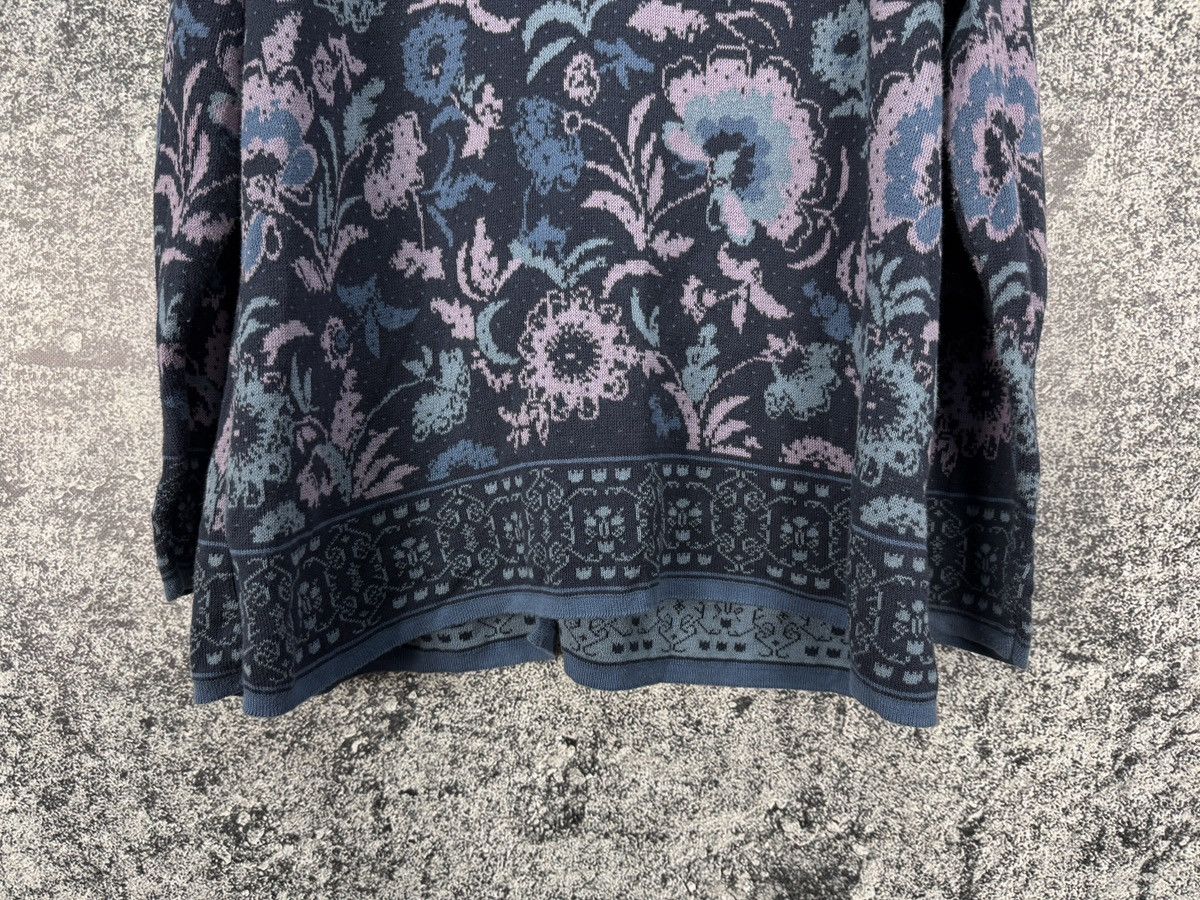 Other Deerberg Floral Cardigan Button Up Knit Sweater Blue Purple Size XL / US 12-14 / IT 48-50 - 12 Thumbnail