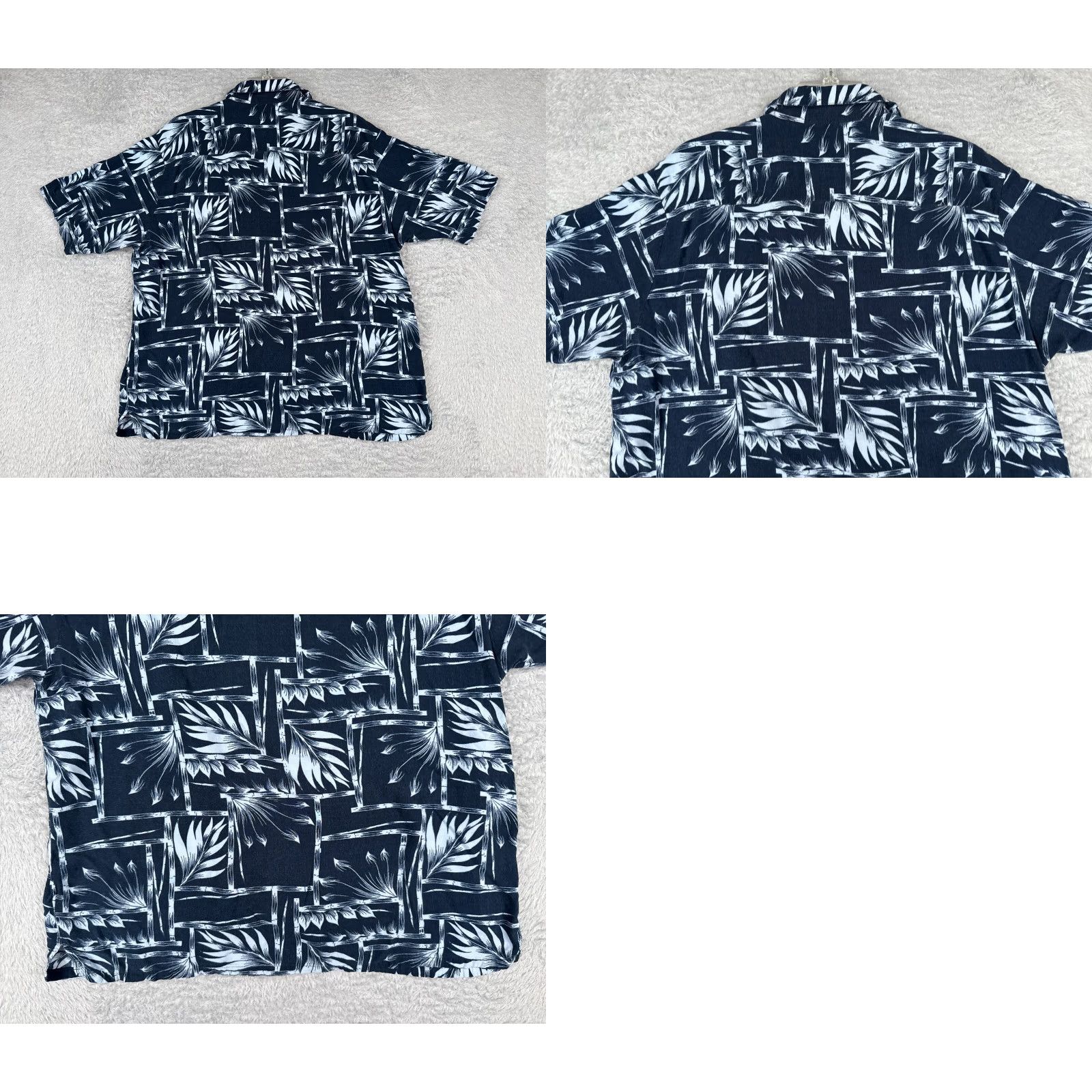 Vintage Puritan Shirt Mens Large Blue Hawaiian Bamboo Leaf Print 100% Rayon Wood Button Shirt Regular Men 40 in Blue Floral Aloha Hawaiian Resort Beach 90s? Size US L / EU 52-54 / 3 - 9 Thumbnail