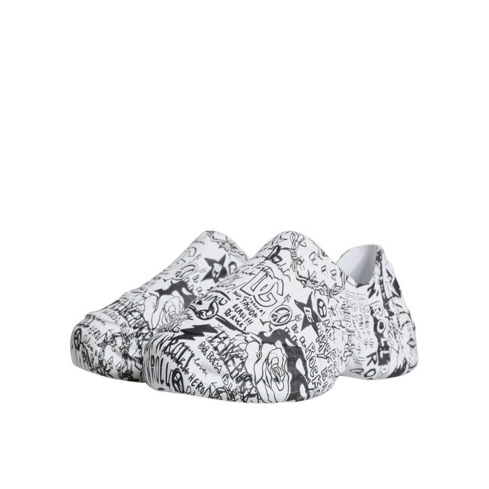 Dolce & Gabbana Dolce & Gabbana White Black Graffiti Daymaster Sneakers Shoe Size US 11 / EU 44 - 4 Thumbnail