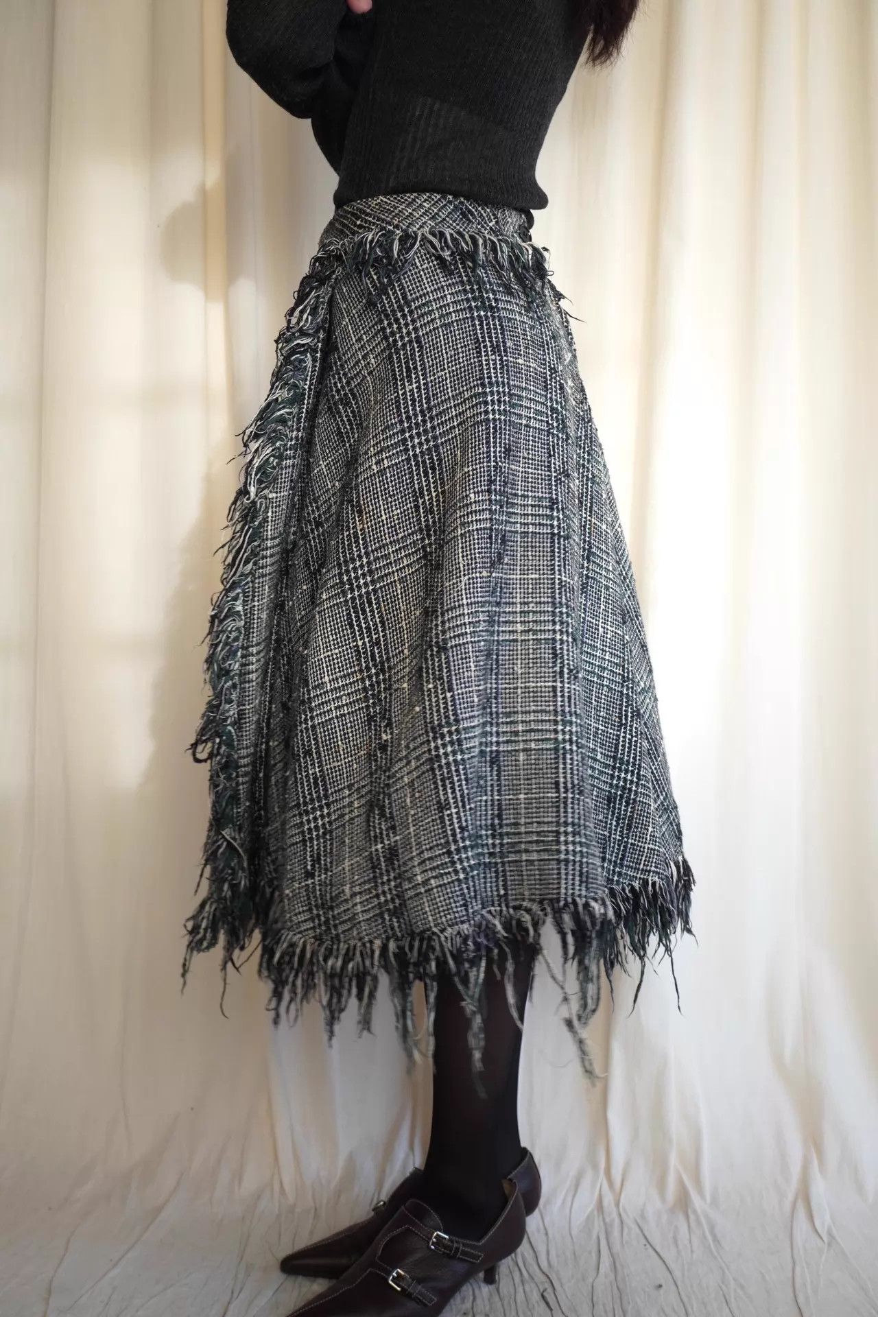 Vivienne Westwood Vivienne Westwood 1997ss Tweed Fringe Dress Green Lav Size 32" / US 10 / IT 46 - 8 Thumbnail