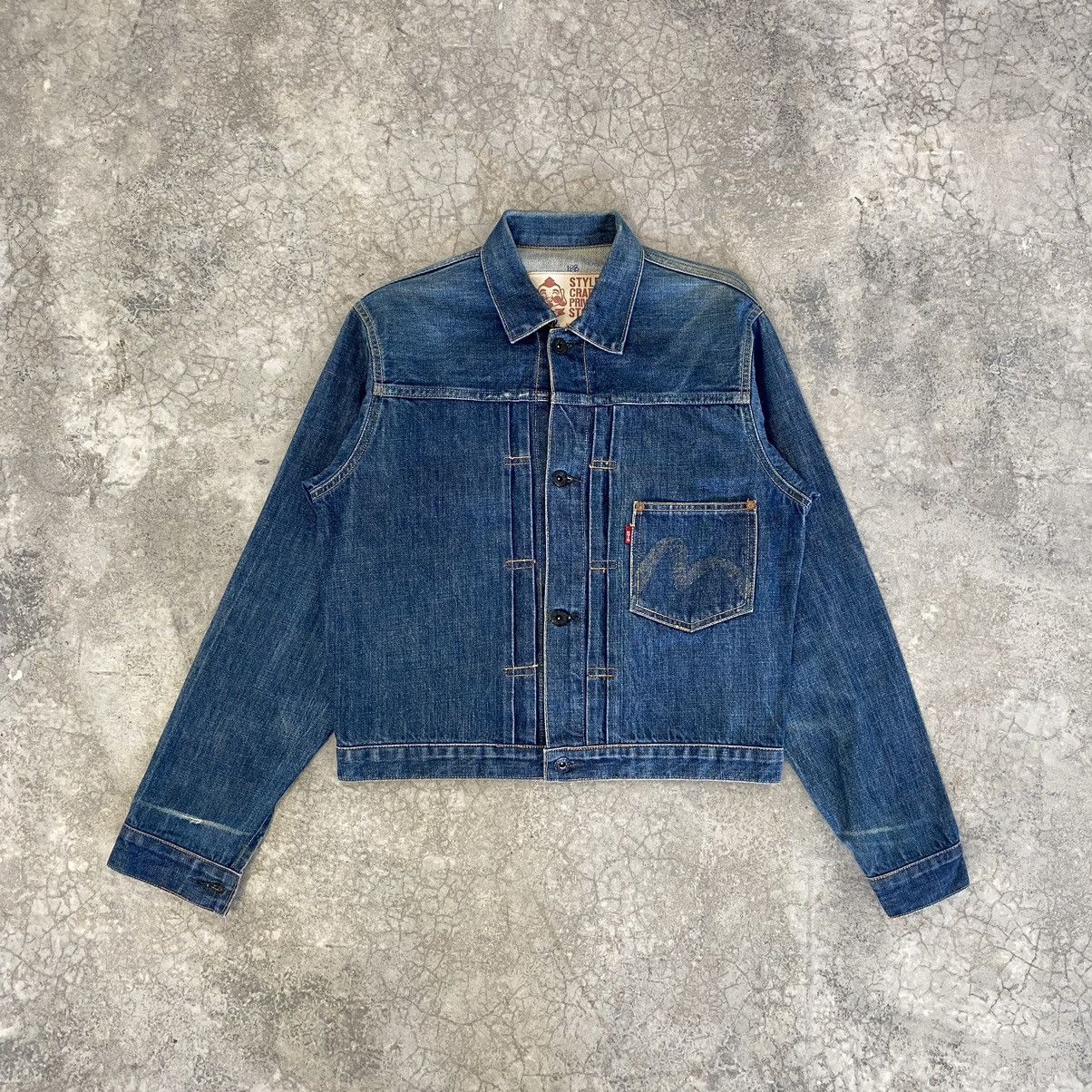 Evisu VTG 90’s Evis Type 1 Cinch Back Pleated Denim Jacket Size US S / EU 44-46 / 1 - 3 Thumbnail