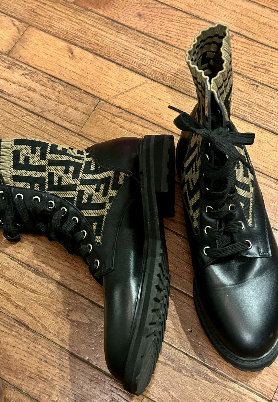 Fendi Fendi FF combat boots Size US 11 / IT 41 - 1 Thumbnail