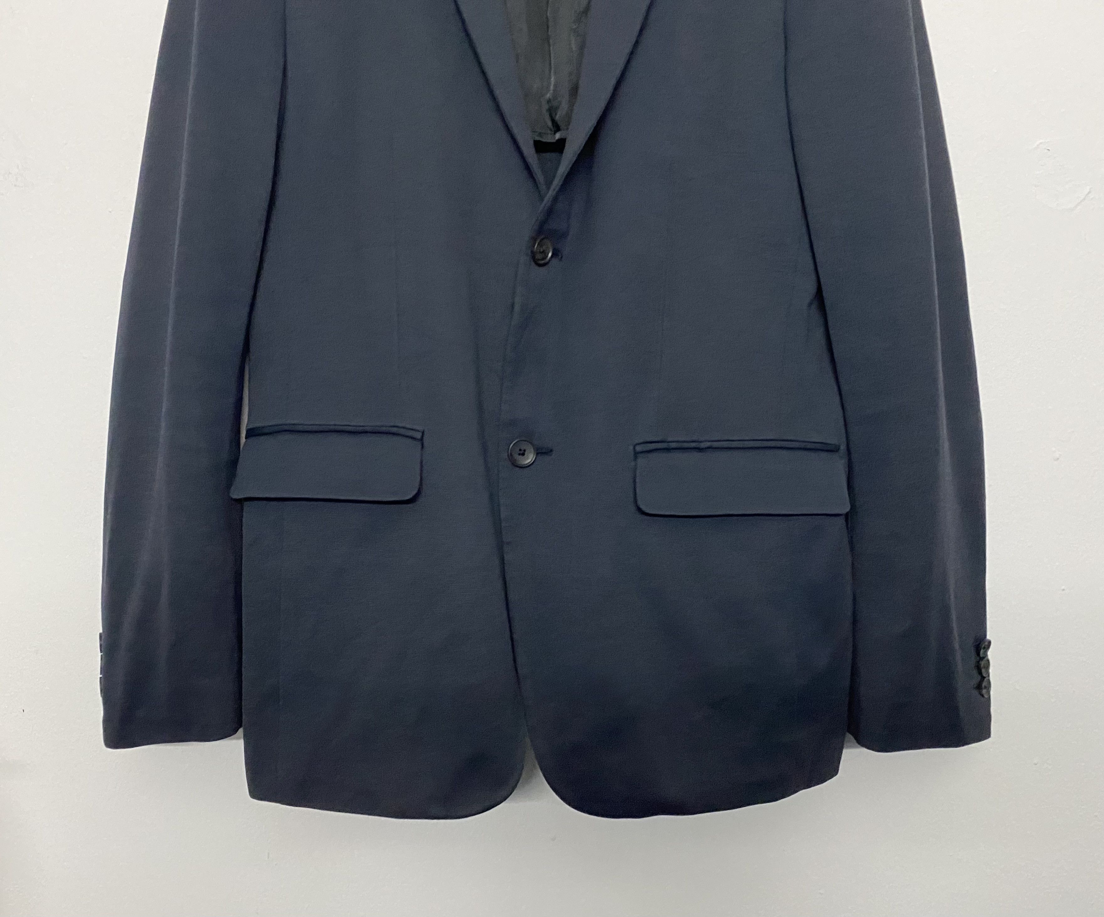 Theory Theory Japan Dark Navy Stretch Cotton Coat Blazer Size 40R - 4 Thumbnail