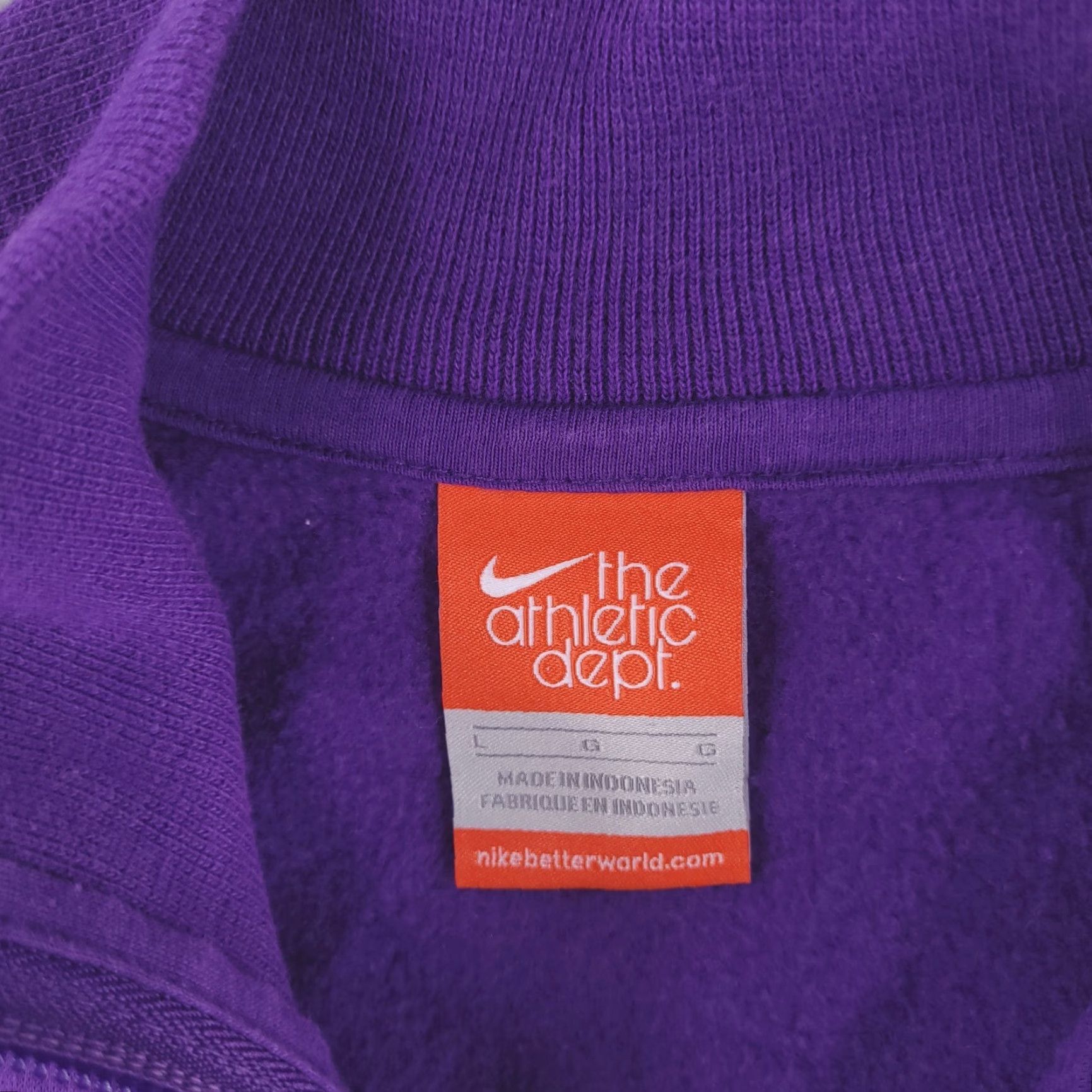 Nike Nike Sweatshirt Womens Large Purple Retro Vintage Zip Track Varsity Size L / US 10 / IT 46 - 5 Thumbnail