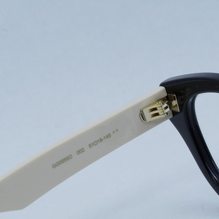 Gucci Gucci GG0959O 002 Eyeglasses Black/Ivory 51mm Cat Eye Frame Size ONE SIZE - 6 Thumbnail