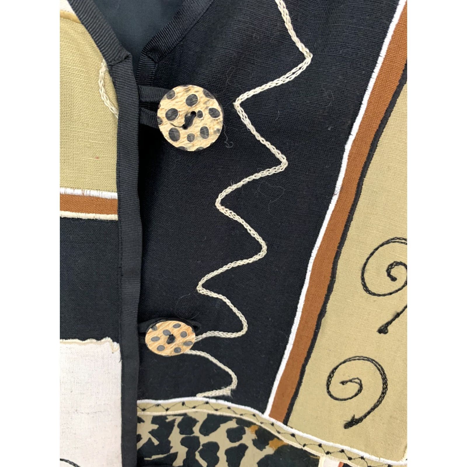 Vintage INDIGO MOON Jacket Geometric Embroidered Brown Tan Size S Womens Size S / US 4 / IT 40 - 3 Thumbnail