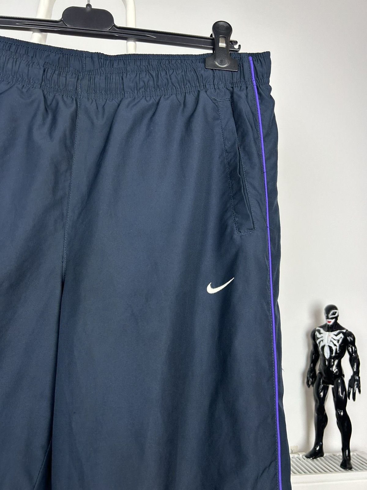 Nike × Vintage Nike Nylon Baggy Swoosh Logo Overisize y2k Pants Joggers Size US 34 / EU 50 - 3 Thumbnail