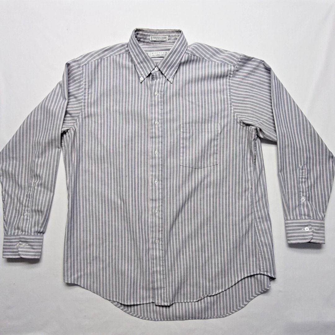 Van Heusen Vintage Van Heusen Editions L Striped Gray 16.5 Dress Shirt Size US L / EU 52-54 / 3 - 1 Thumbnail