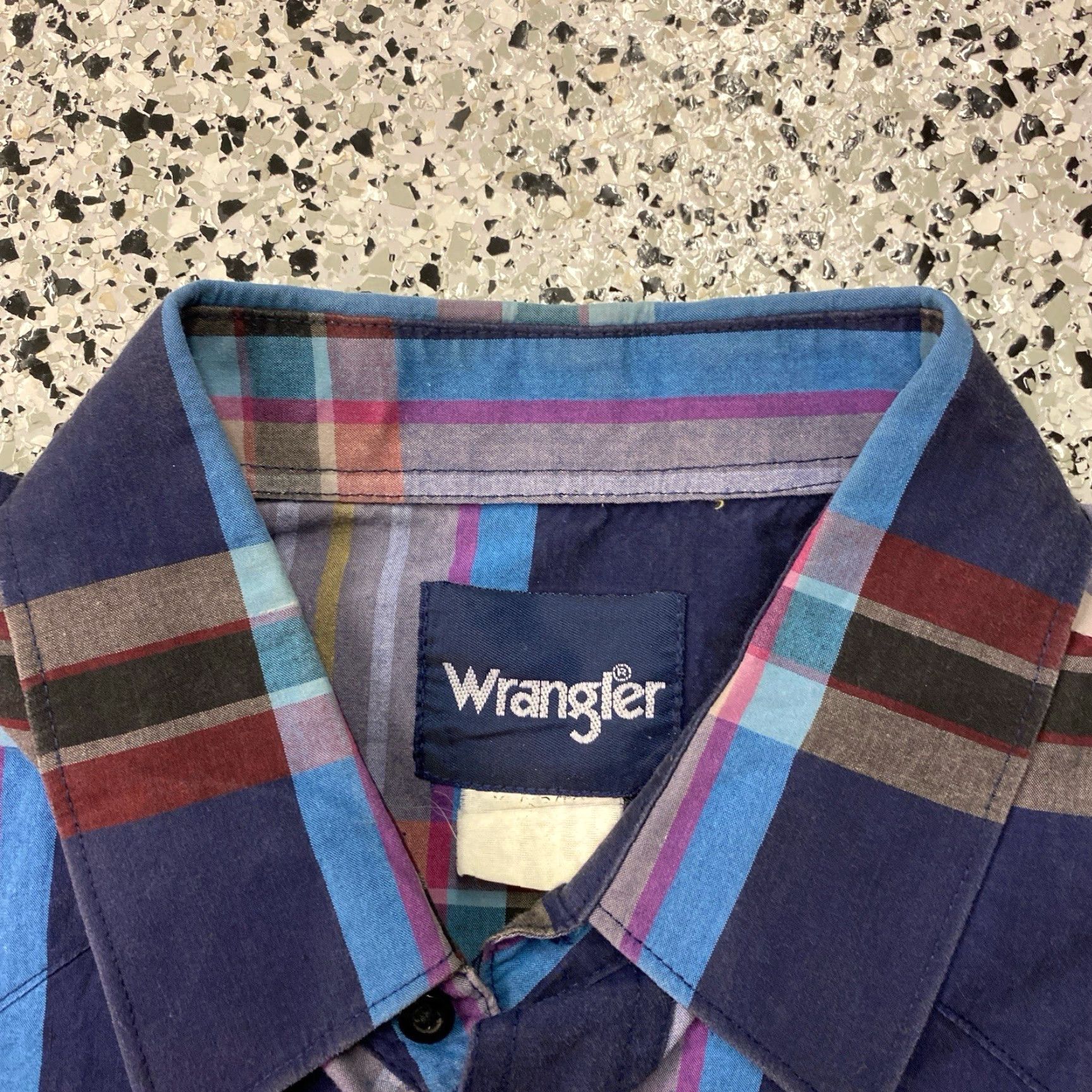 Wrangler VINTAGE Wrangler Pearl Snap Shirt Mens 2XL Plaid Blue Long Sleeve Shirt Size US XXL / EU 58 / 5 - 2 Thumbnail