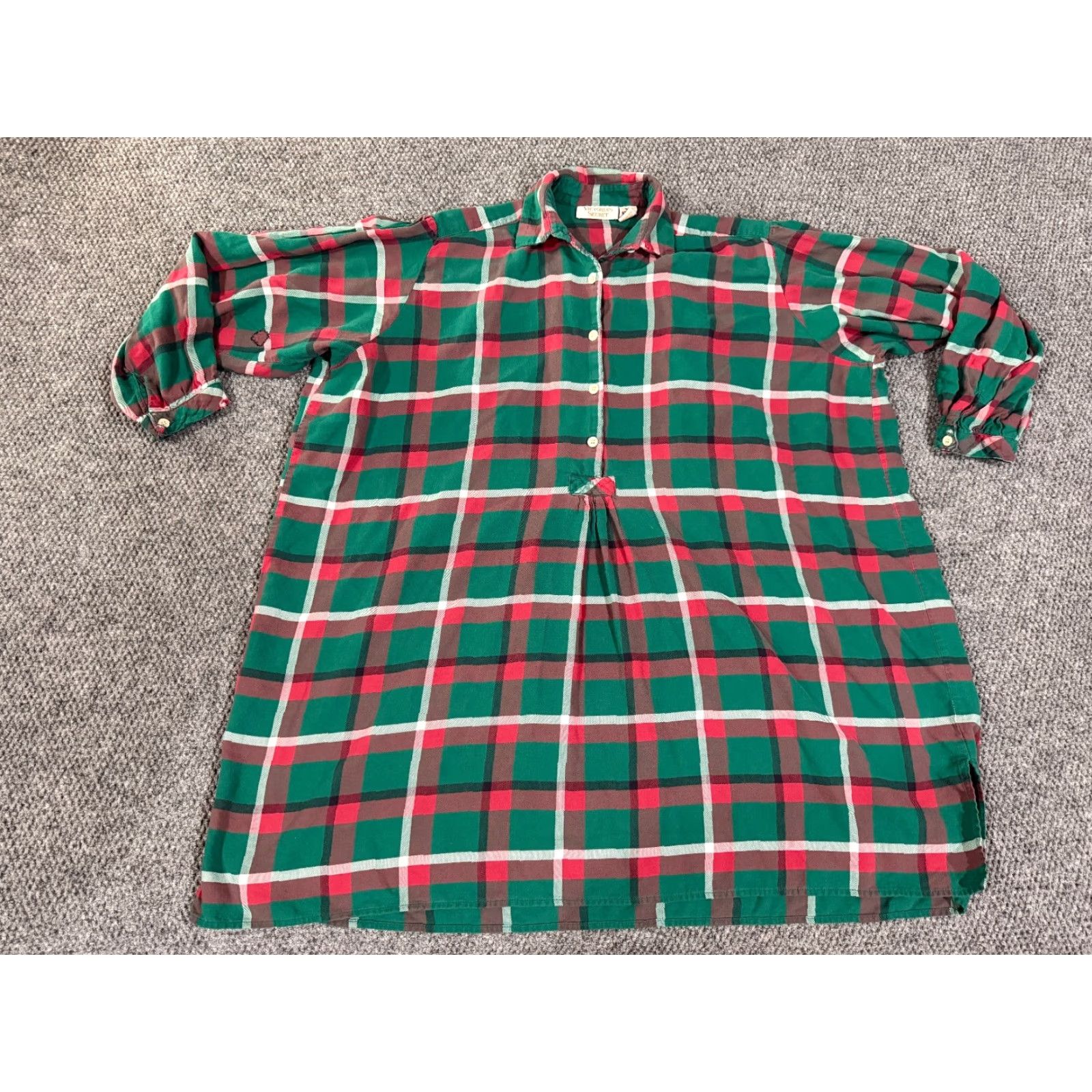 Victoria's Secret Victoria’s Secret blouse womens medium green red plaid vintage button front Size M / US 6-8 / IT 42-44 - 4 Thumbnail