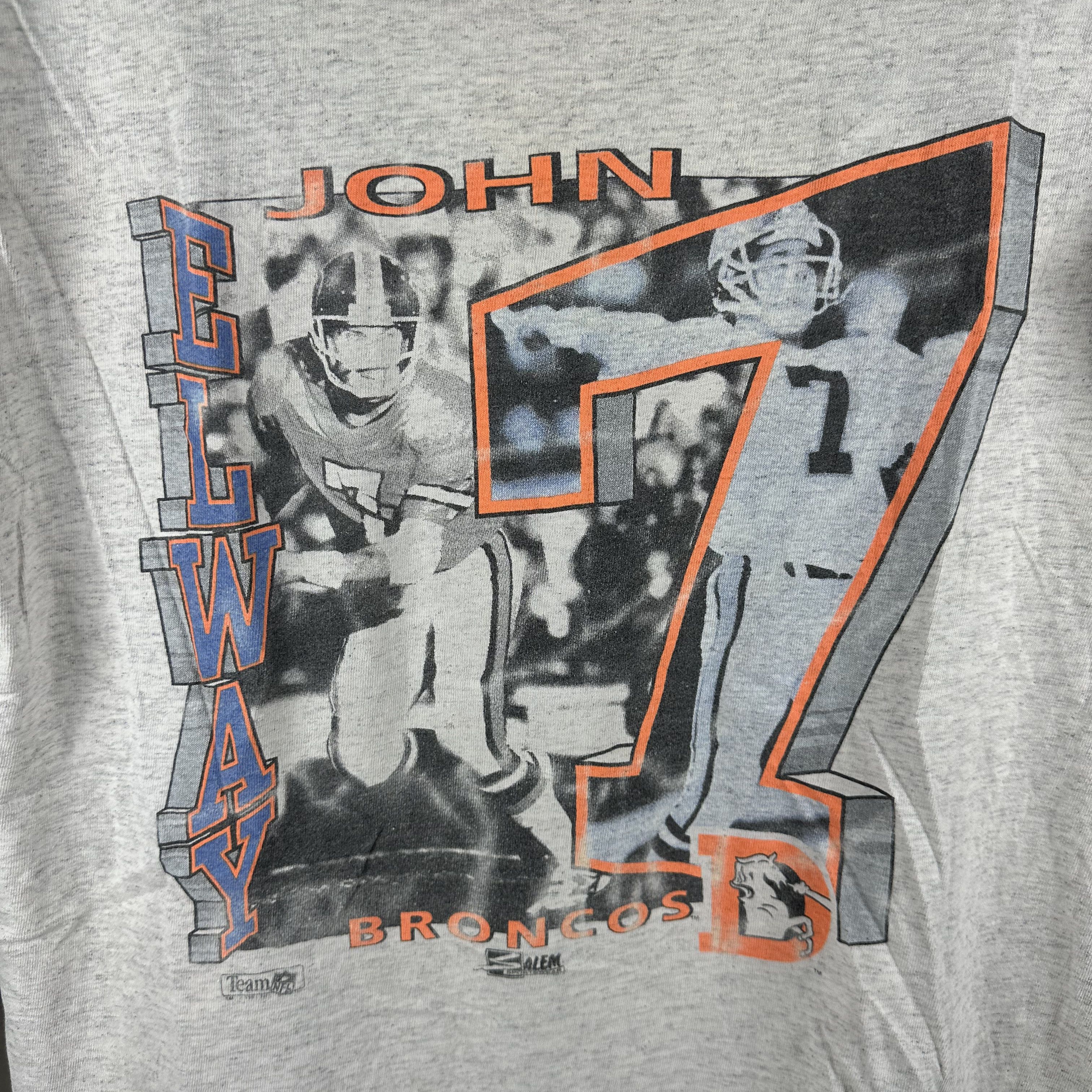 Vintage ​Vintage 90s John Elway Denver Broncos NFL Salem​ T-shirt Size US L / EU 52-54 / 3 - 2 Thumbnail