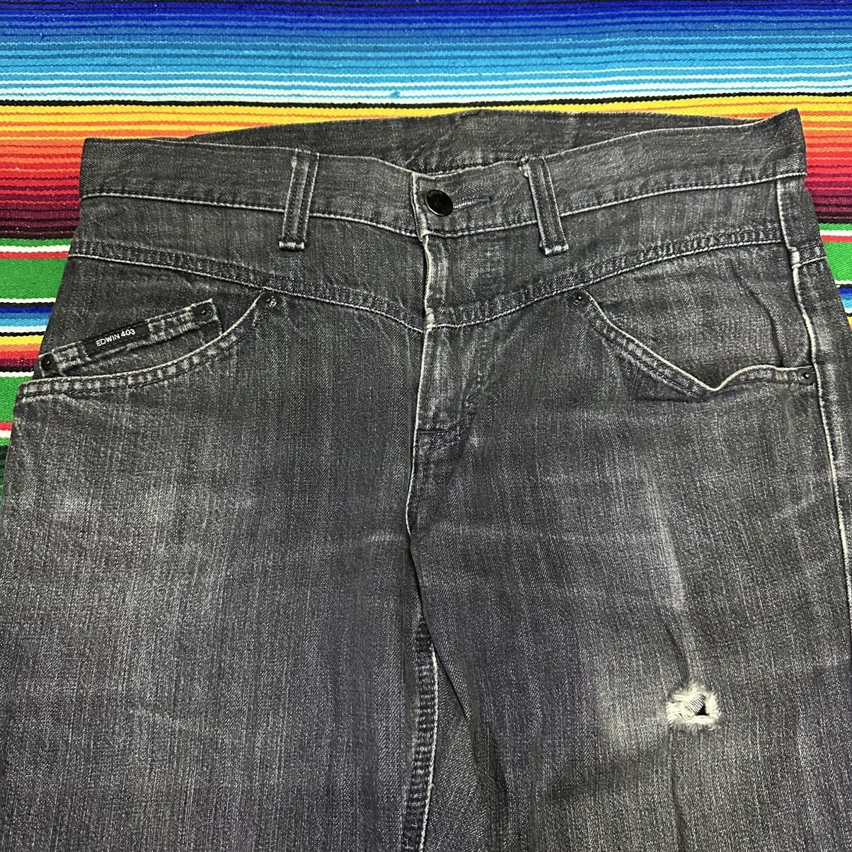 Vintage edwin double waist superblack . Size US 34 / EU 50 - 3 Thumbnail