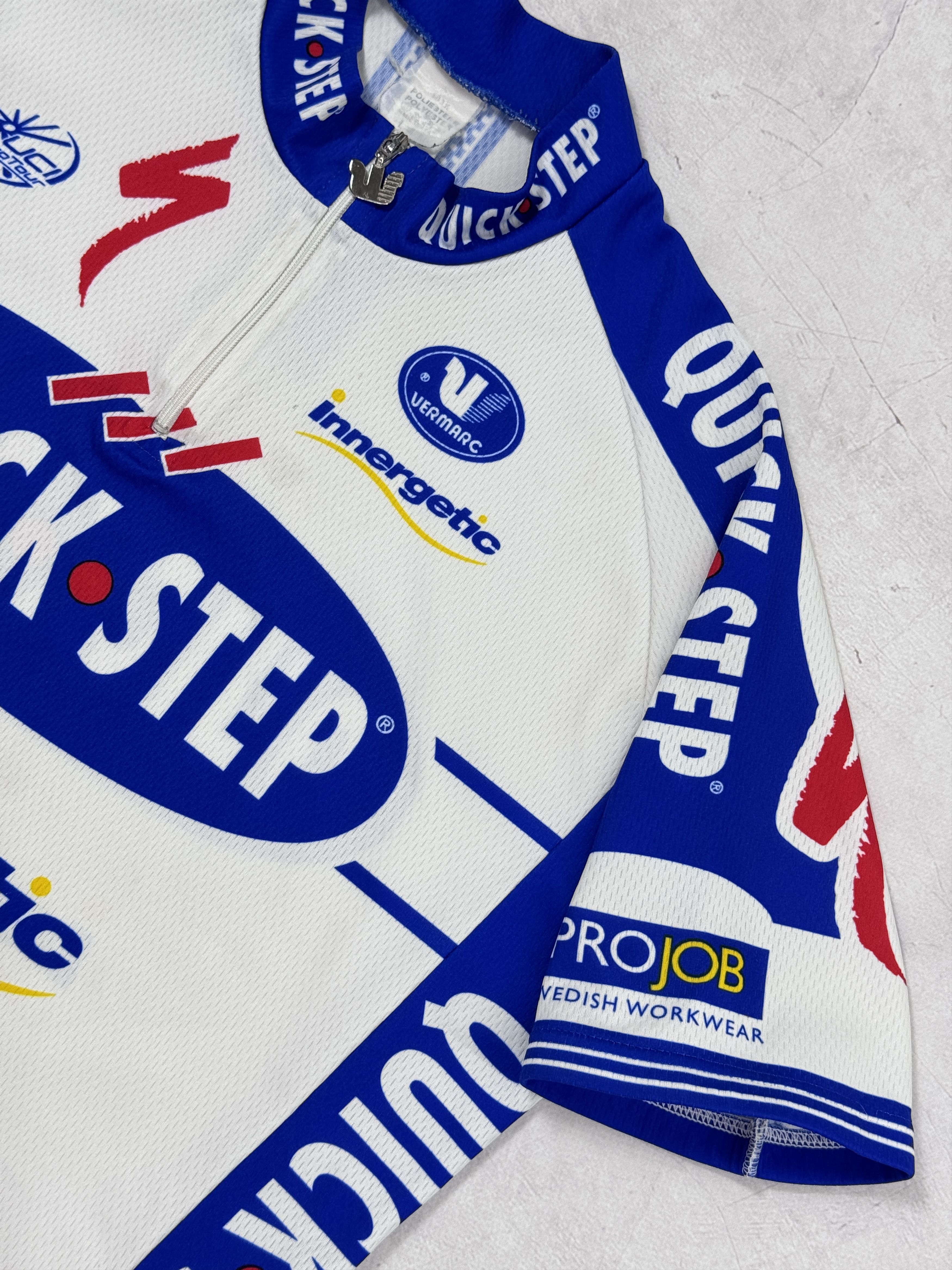 Sports Specialties Vintage Vermarc Quick Step Innergetic Peugeot Cycling Jersey Size US L / EU 52-54 / 3 - 7 Thumbnail