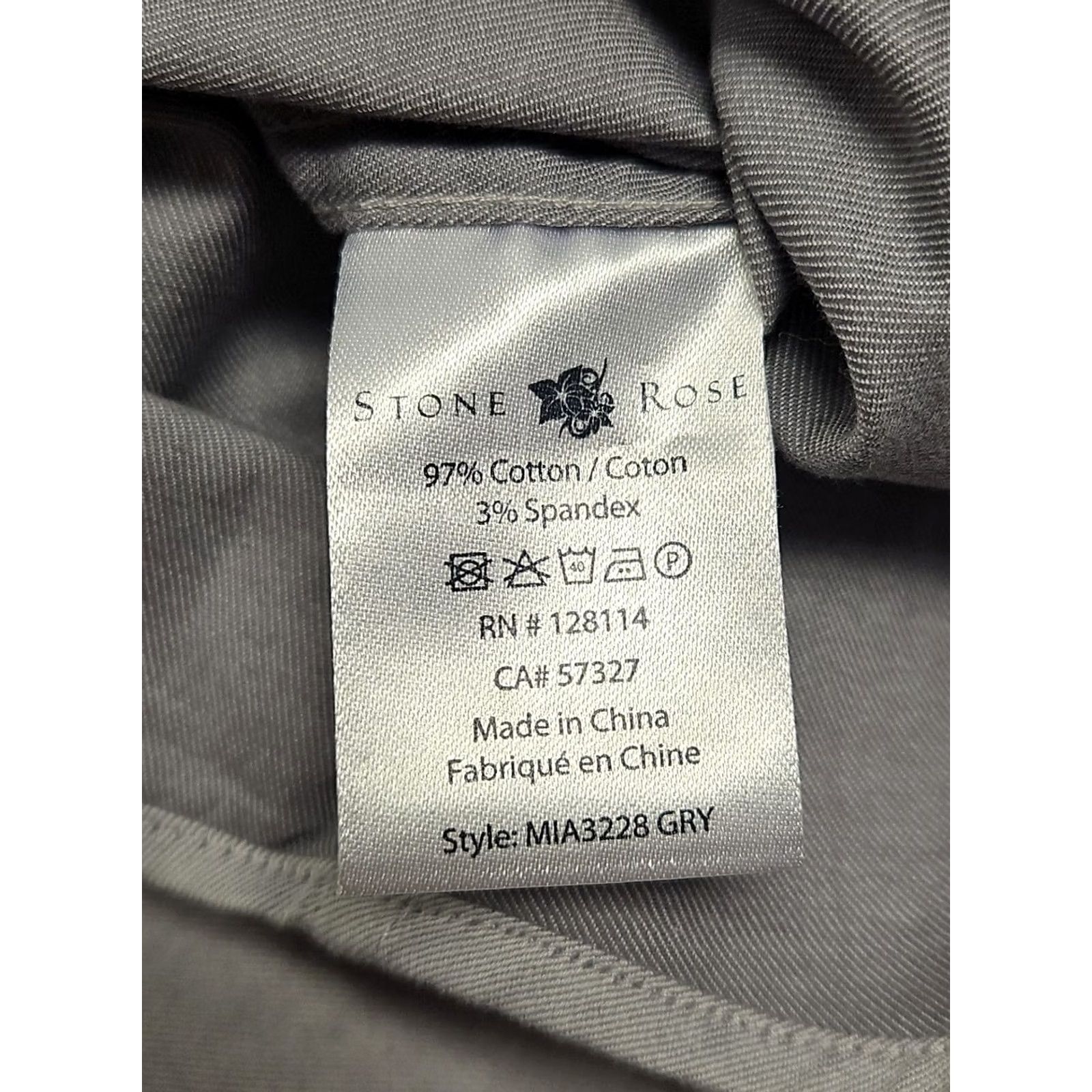 Vintage Stone Rose Gray Slim Fit Stretch Dress Shirt Contrast Collar Tailored 6/Small Size 36R - 7 Thumbnail
