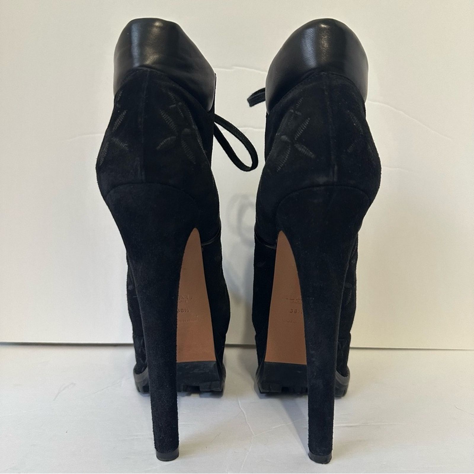 Alaia Suede Embroidery 2X Platform Hiker Boots Black EU 38.5 Size US 8.5 / IT 38.5 - 10 Thumbnail