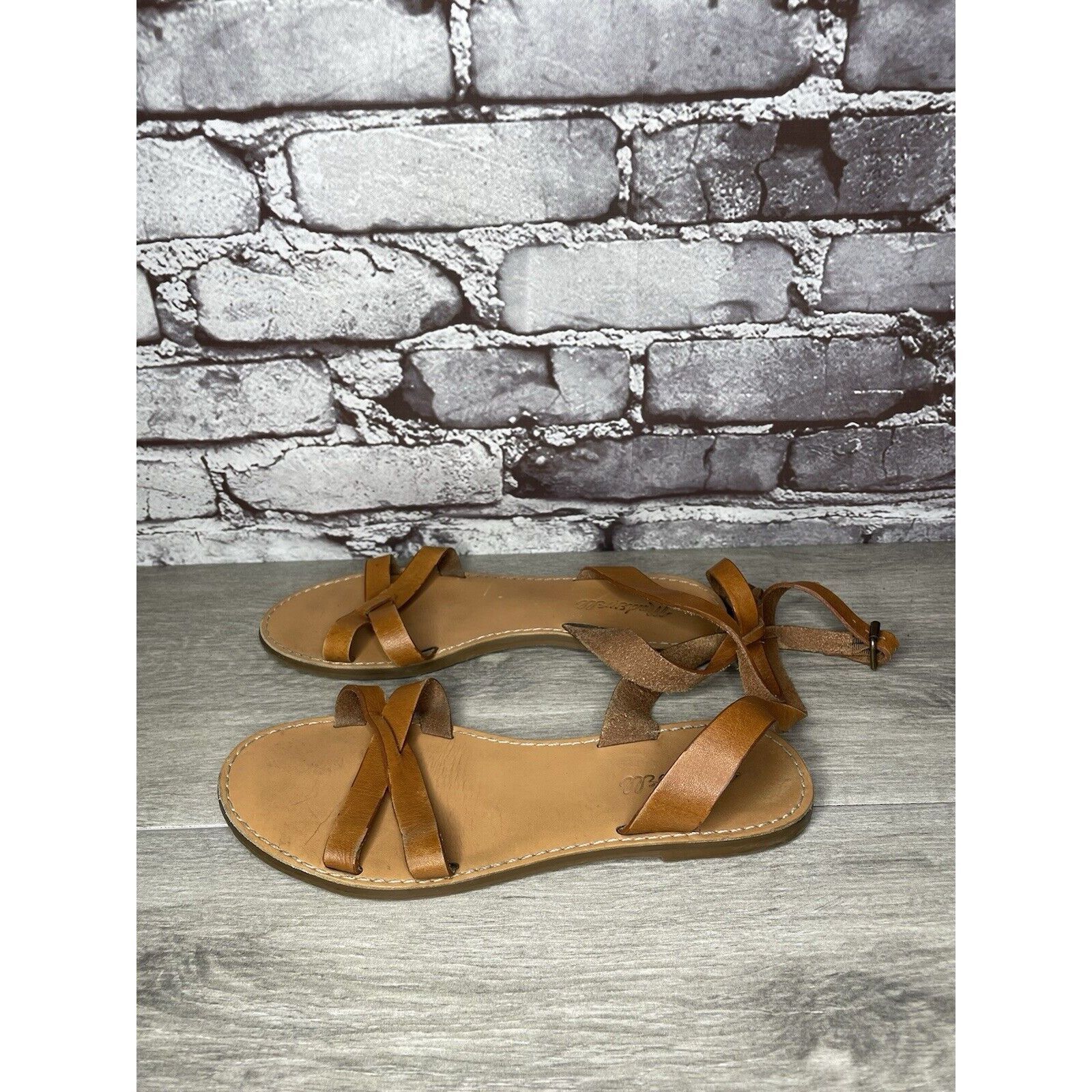 Madewell Madewell Brown Leather Casual Ankle Strap Flat Sandals Women Size US 7.5 / IT 37.5 - 22 Thumbnail