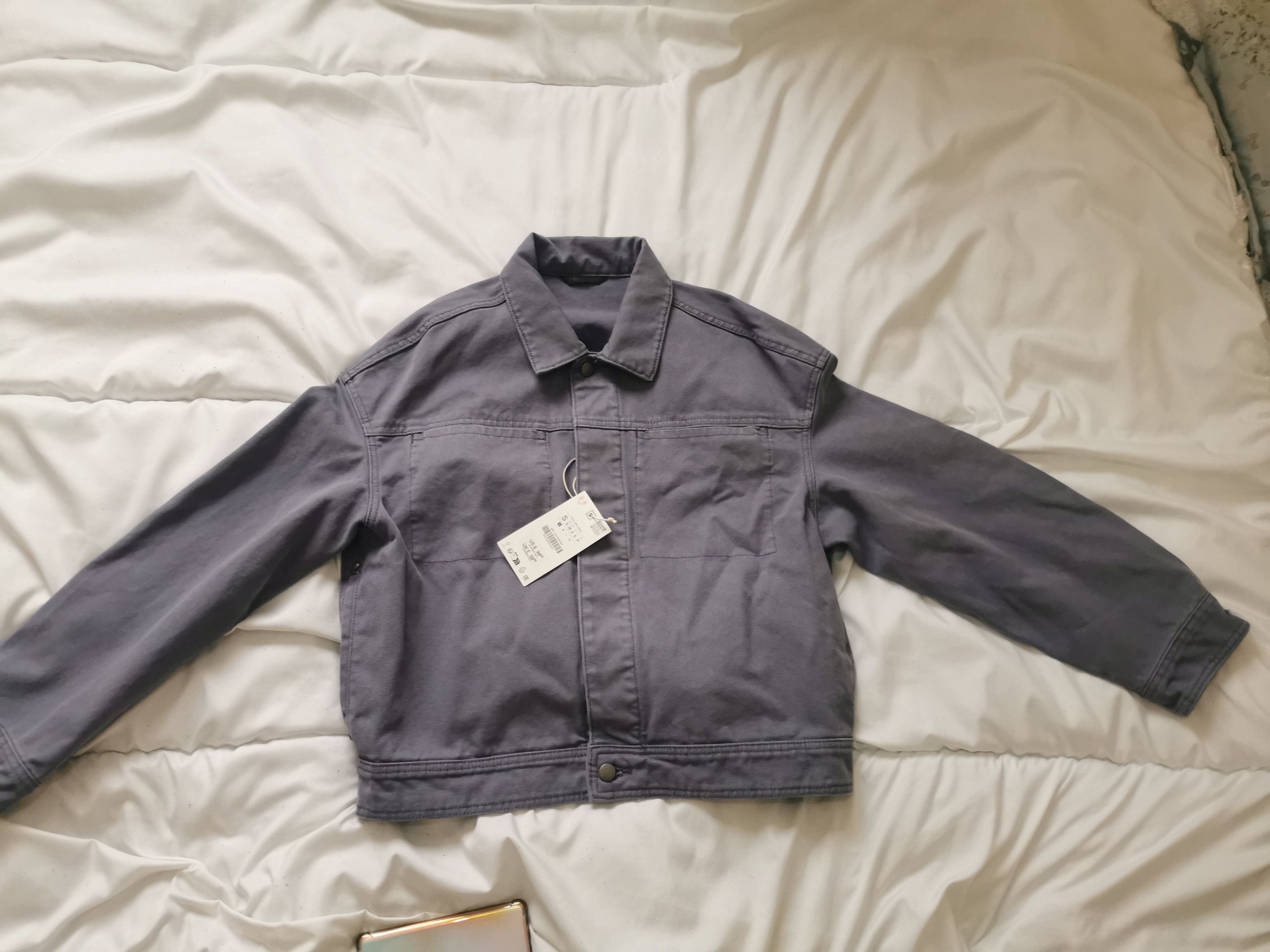 Zara Zara boxi fit blue Washed jacket and brsnd ne Size US S / EU 44-46 / 1 - 5 Thumbnail