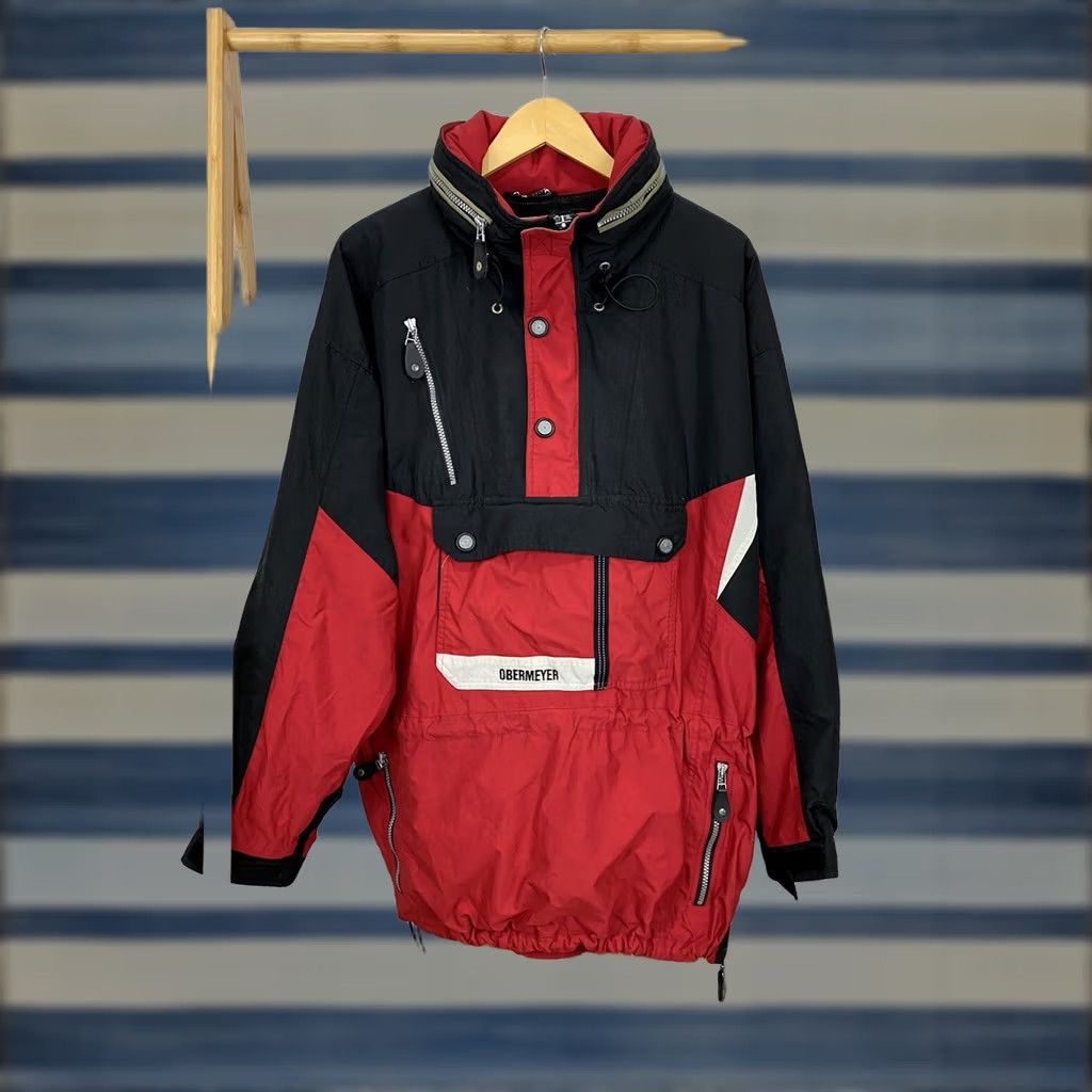 Obermeyer VTG Obermeyer Men's Ski Snowboard Red Black 1/2 Zip Pullover Parka Jacket Size L Size US L / EU 52-54 / 3 - 1 Thumbnail